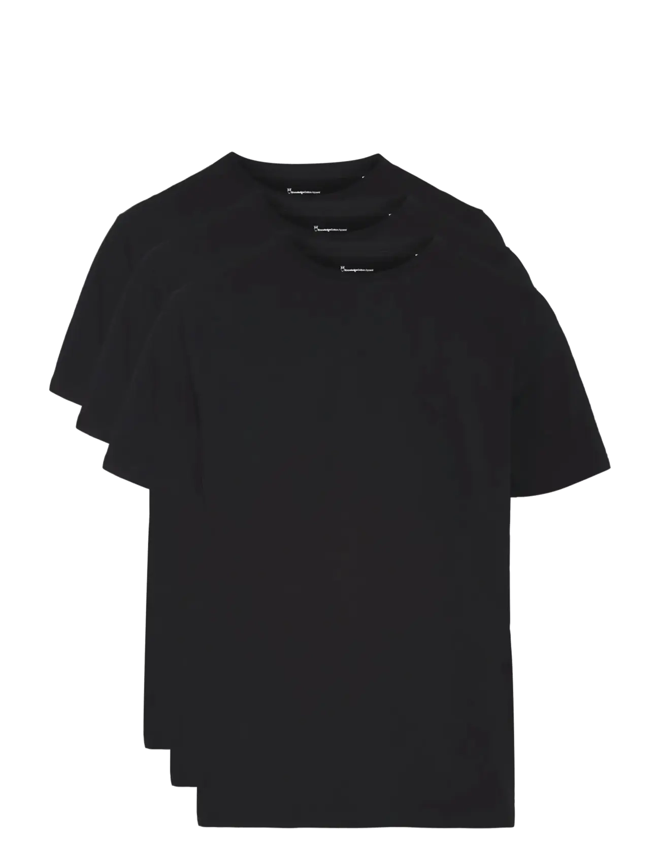 Knowledge Cotton Apparel 3-pack core t-shirt - T-shirts - BLACK JET / black