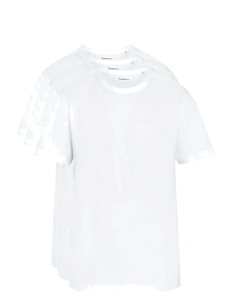 Knowledge Cotton Apparel - 3-pack t-shirt Regular - t-shirts im multipack - bright white - 0