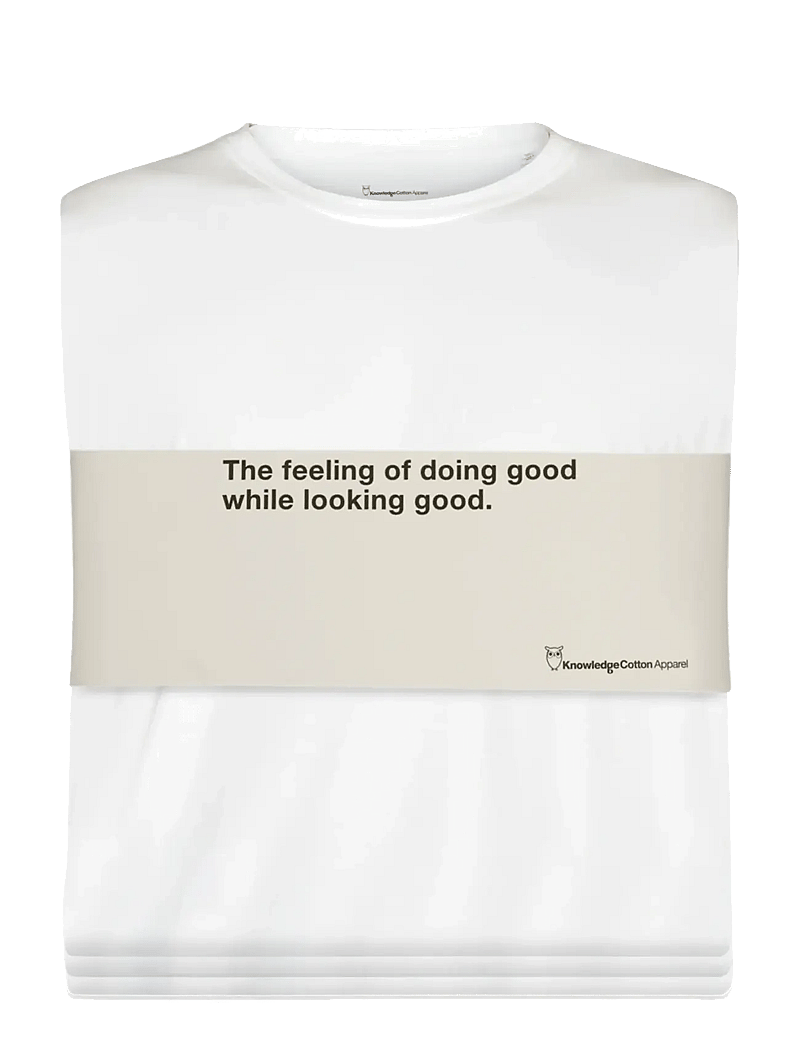 Knowledge Cotton Apparel - 3-pack t-shirt Regular - t-shirts im multipack - bright white - 1