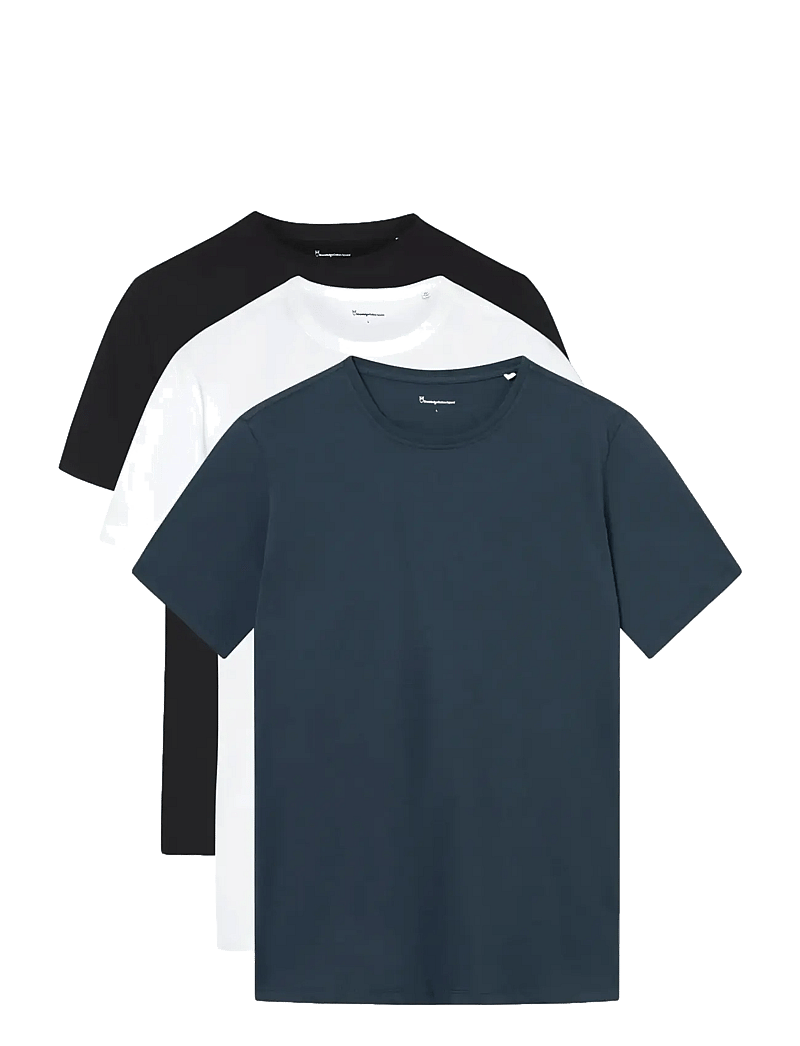 Knowledge Cotton Apparel - 3-pack t-shirt Regular - multipack t-shirts - item colour - 0