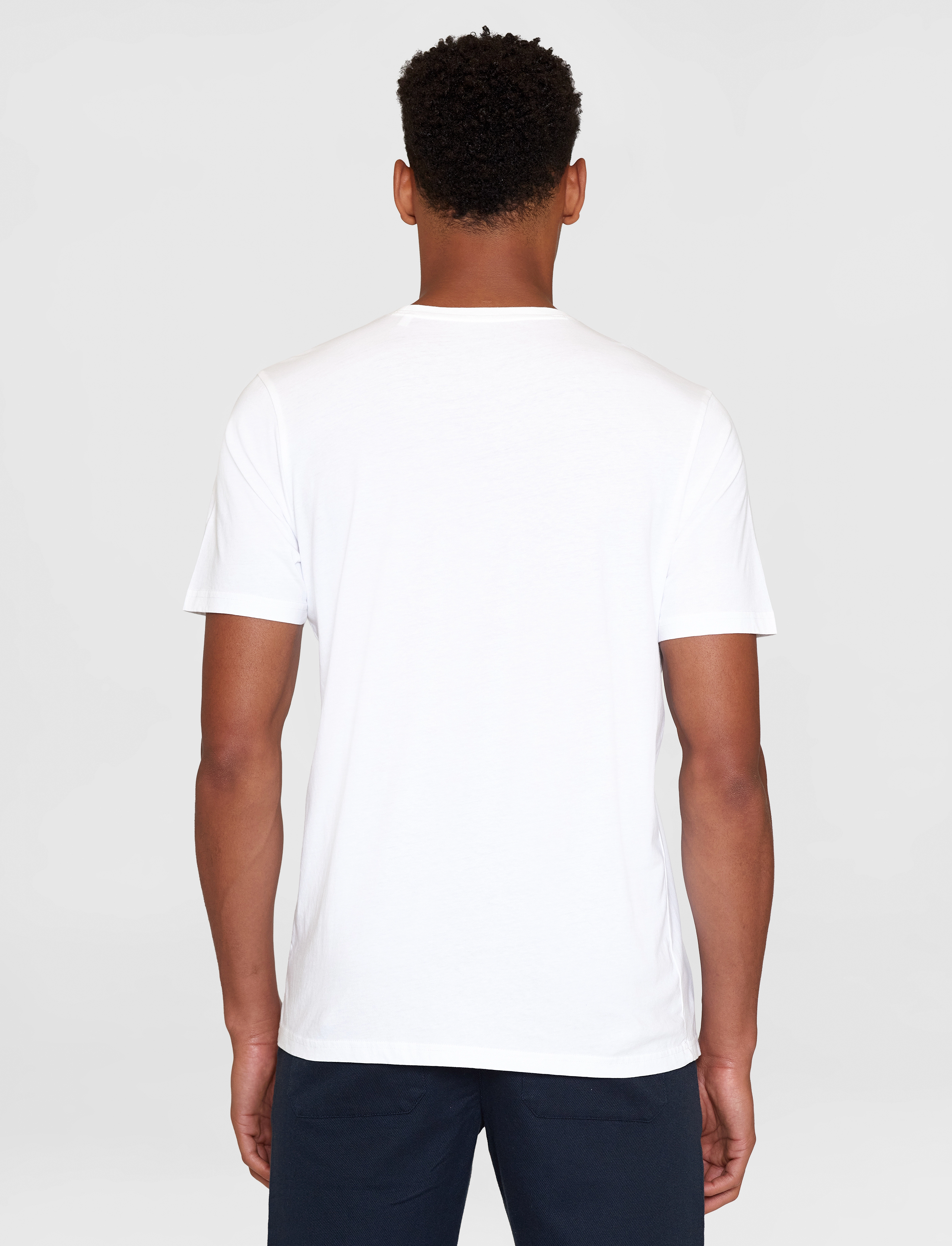 Knowledge Cotton Apparel - Single jersey big crosstitch print - bright white - 3