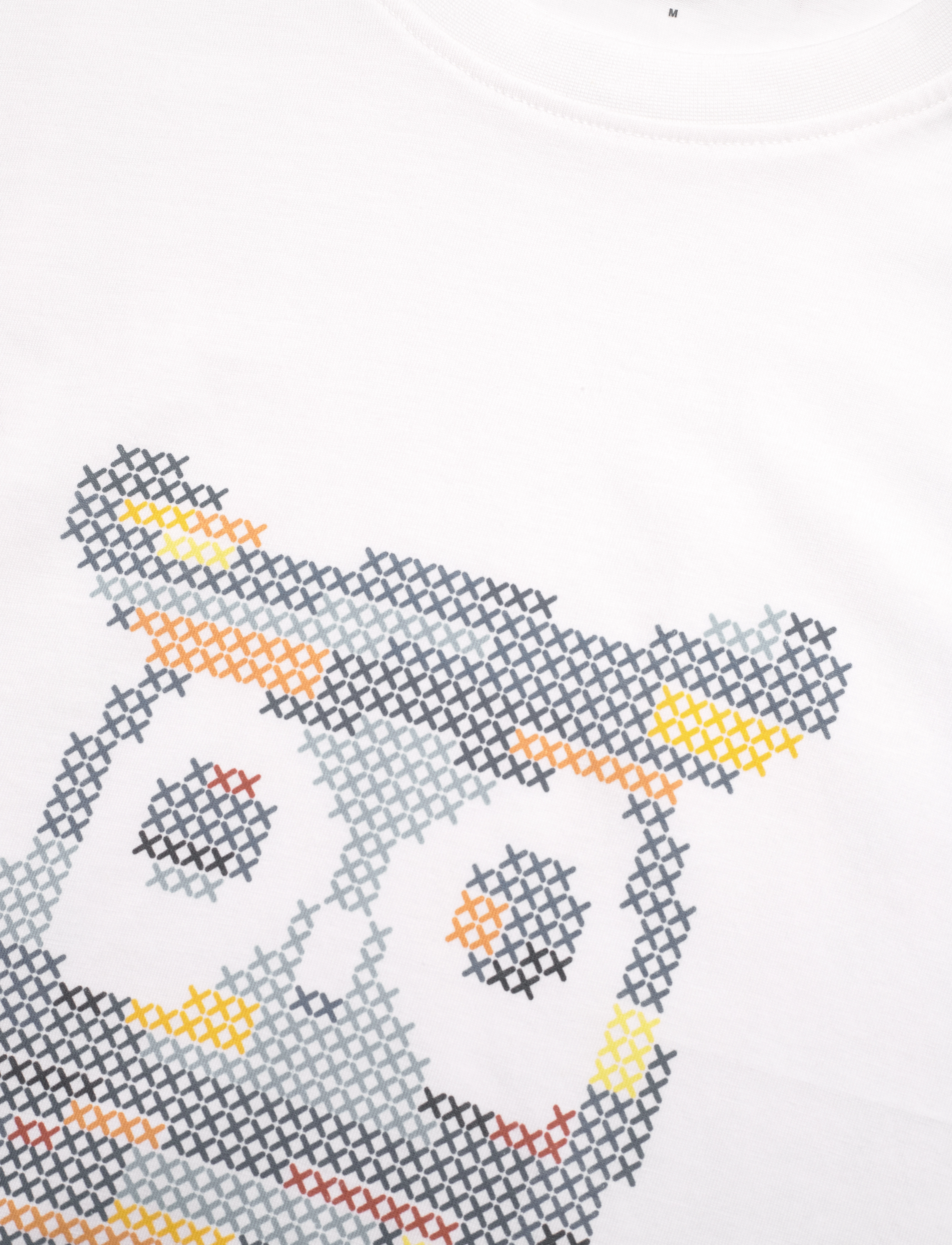 Knowledge Cotton Apparel - Single jersey big crosstitch print - bright white - 5