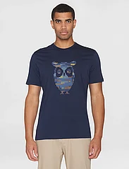 Knowledge Cotton Apparel - Single jersey big crosstitch print - t-shirts - night sky - 2