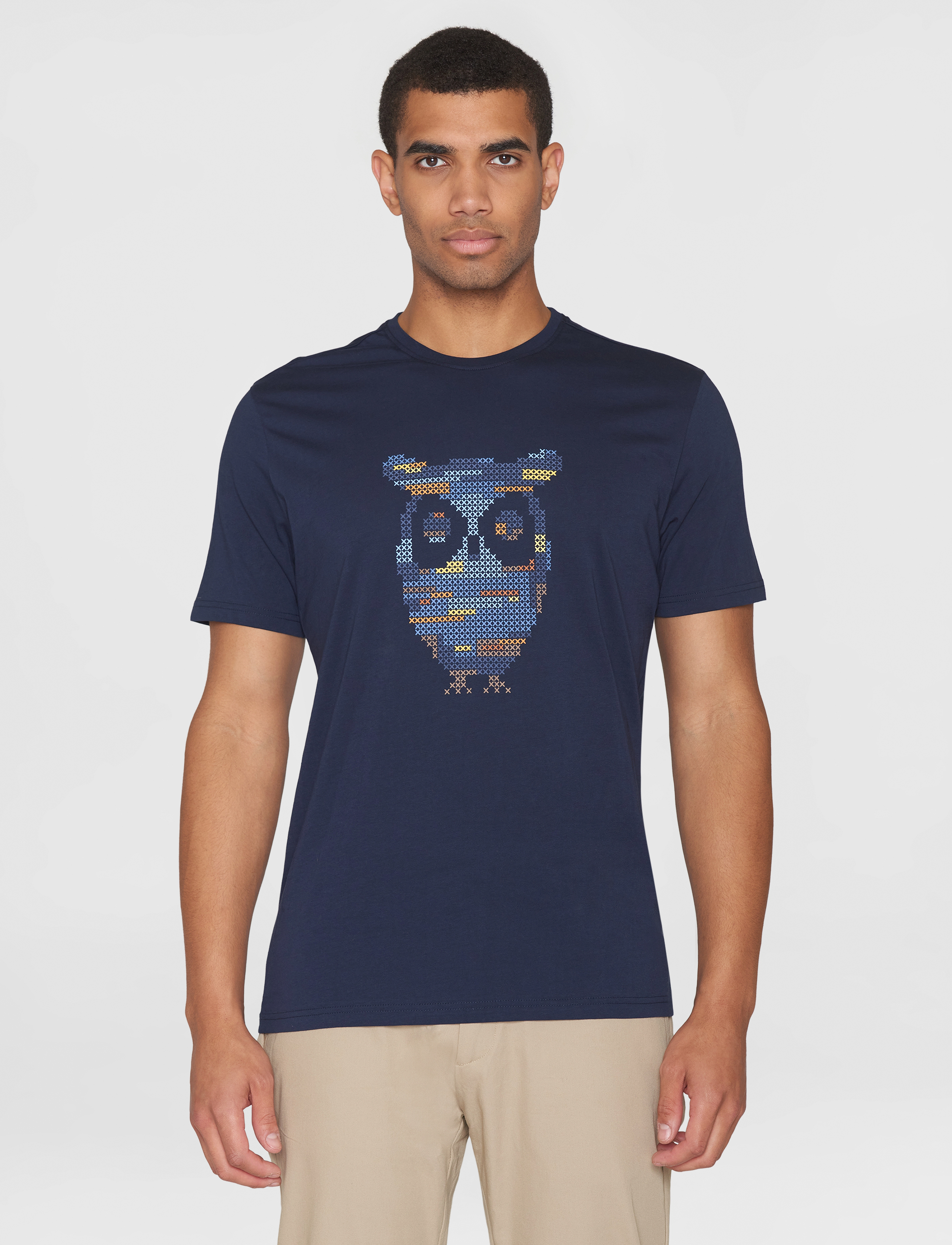 Knowledge Cotton Apparel - Single jersey big crosstitch print - night sky - 2