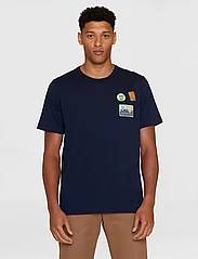 Knowledge Cotton Apparel - Regular short sleeve heavy single e - kortärmade t-shirts - night sky - 2