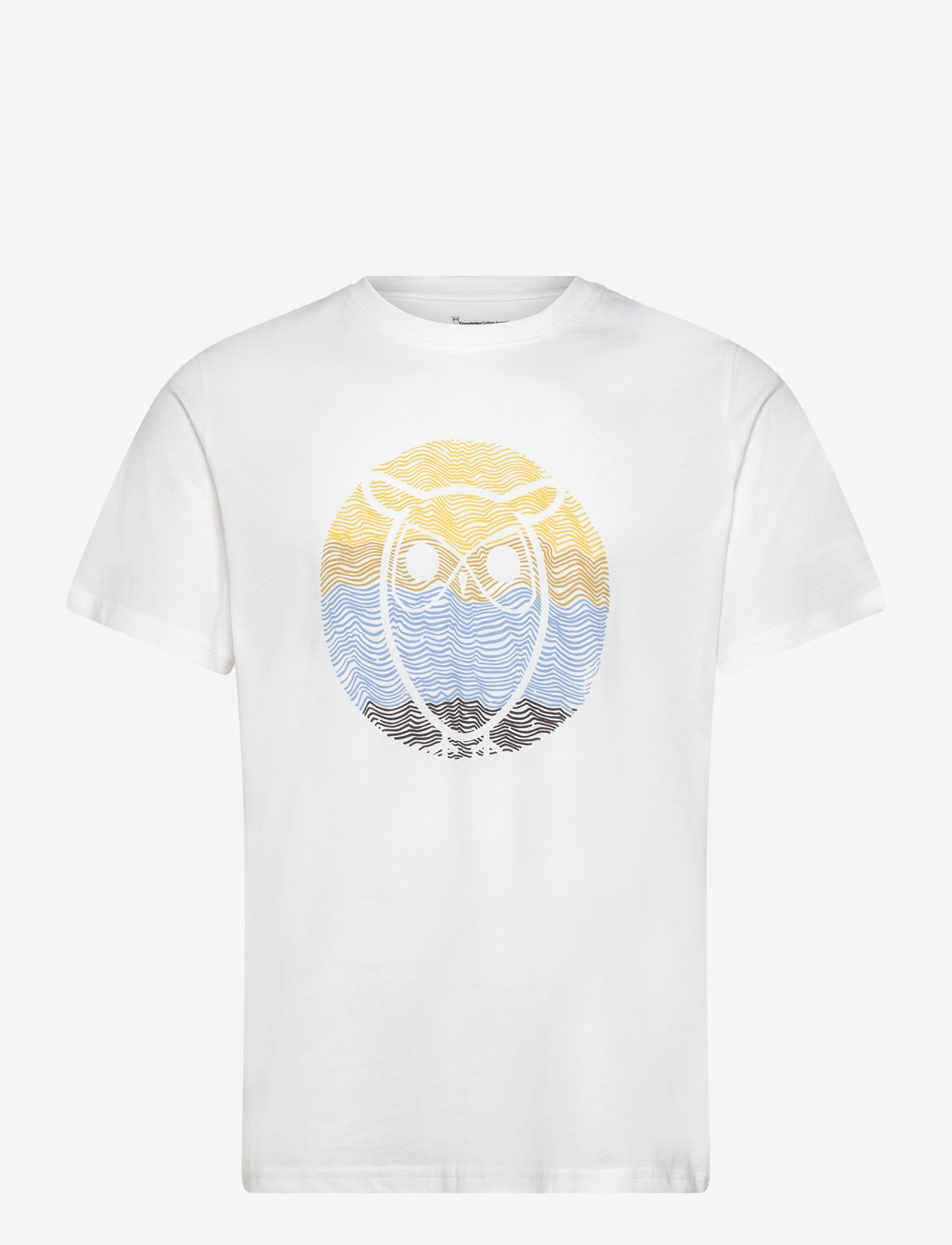 Knowledge Cotton Apparel Regular Circled Owl Printed T-shirt