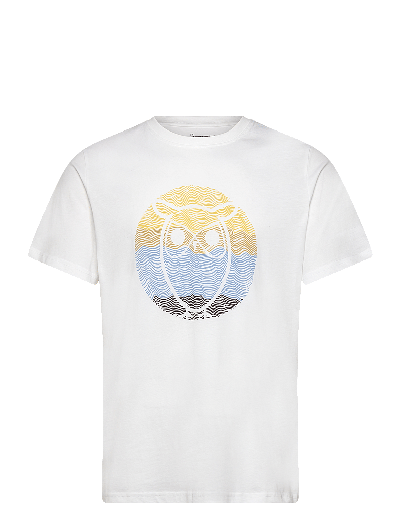 Knowledge Cotton Apparel Regular Circled Owl Printed T-shirt