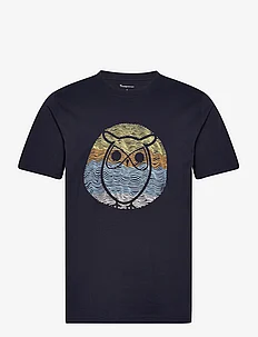 Regular circled owl printed t-shirt, Knowledge Cotton Apparel