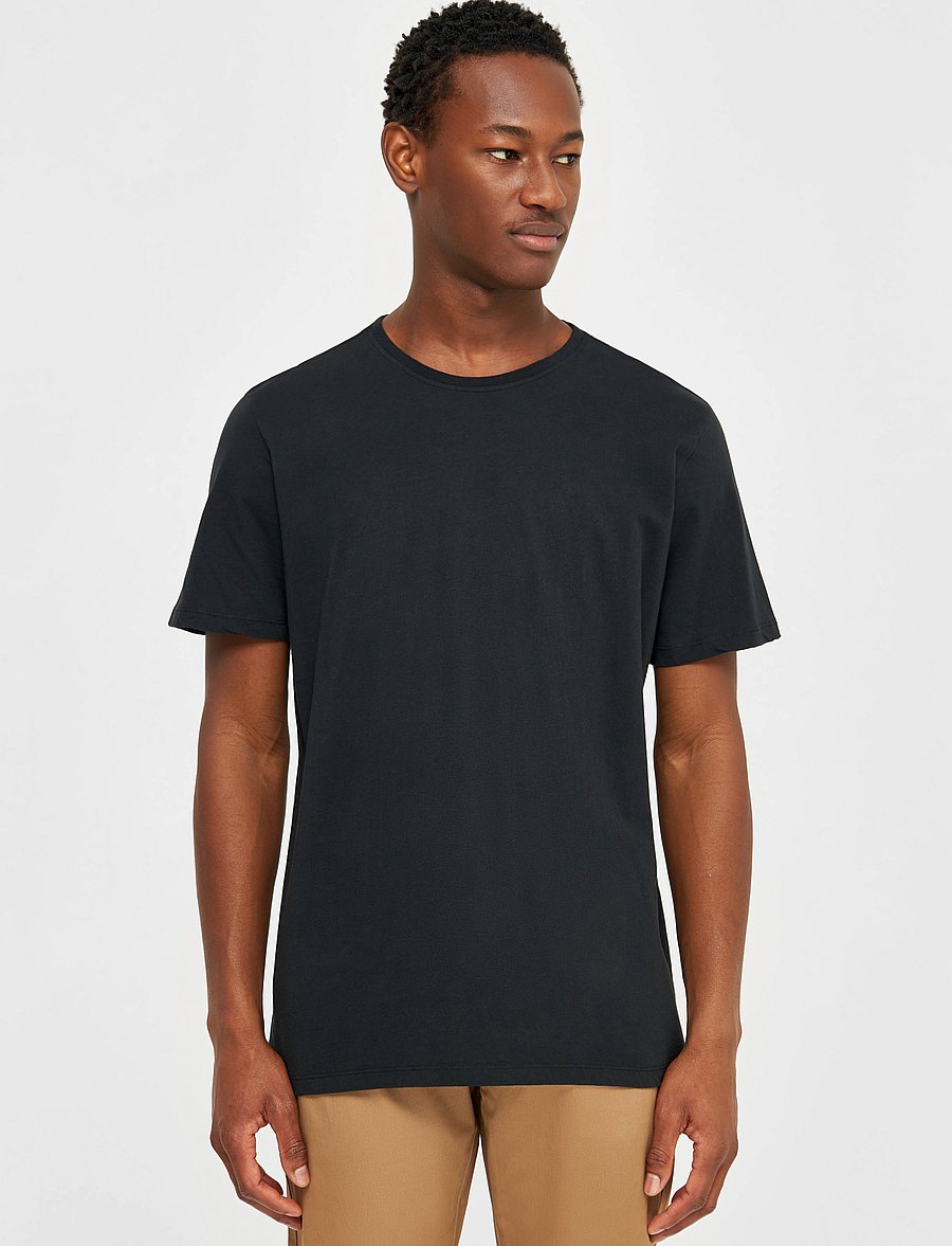 Knowledge Cotton Apparel - Basic core t-shirt - kurzärmelig - black jet - 4
