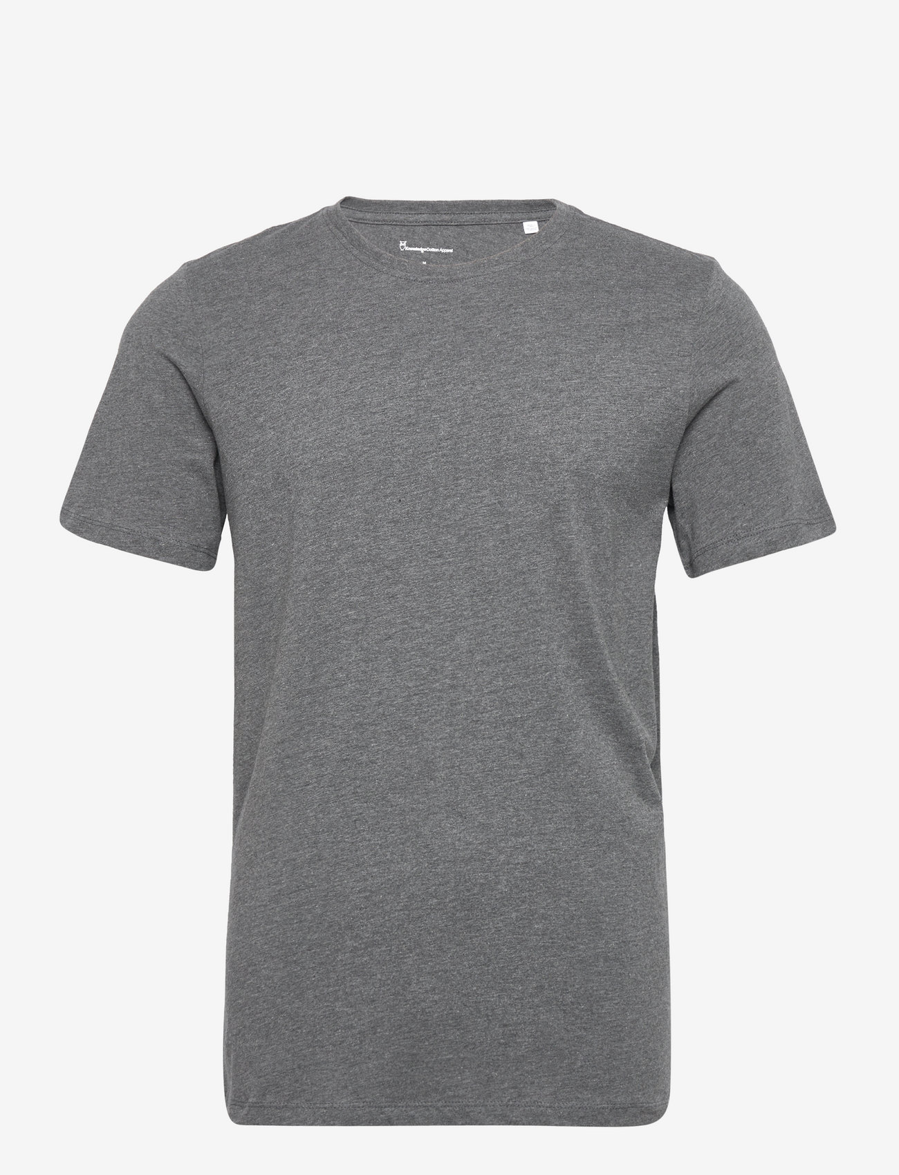 Knowledge Cotton Apparel - AGNAR basic t-shirt - Regenerative - lägsta priserna - dark grey melange - 0