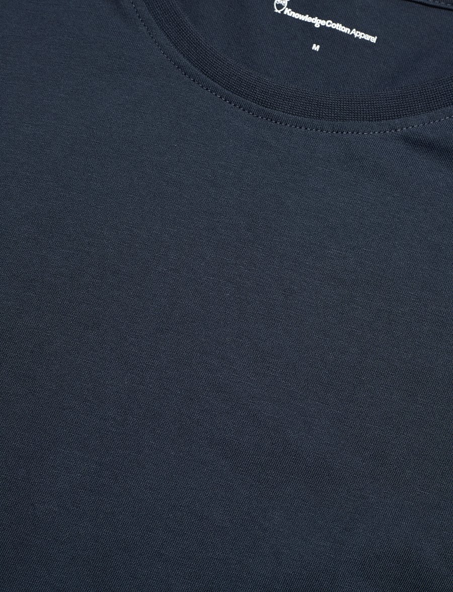 Knowledge Cotton Apparel - Basic core t-shirt - kurzärmelig - total eclipse - 4