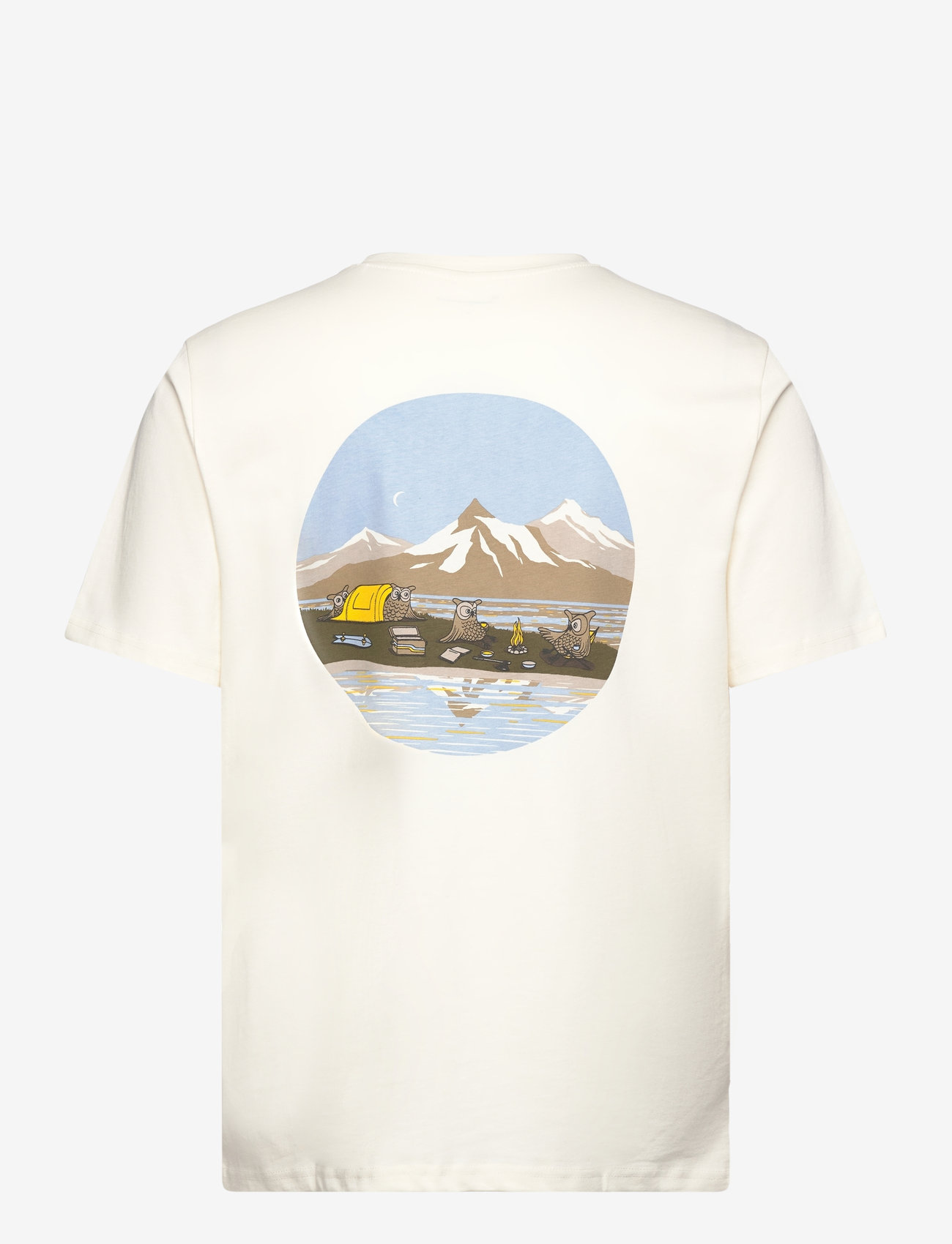 Knowledge Cotton Apparel - Regular fit chill camp back print t - egret - 1