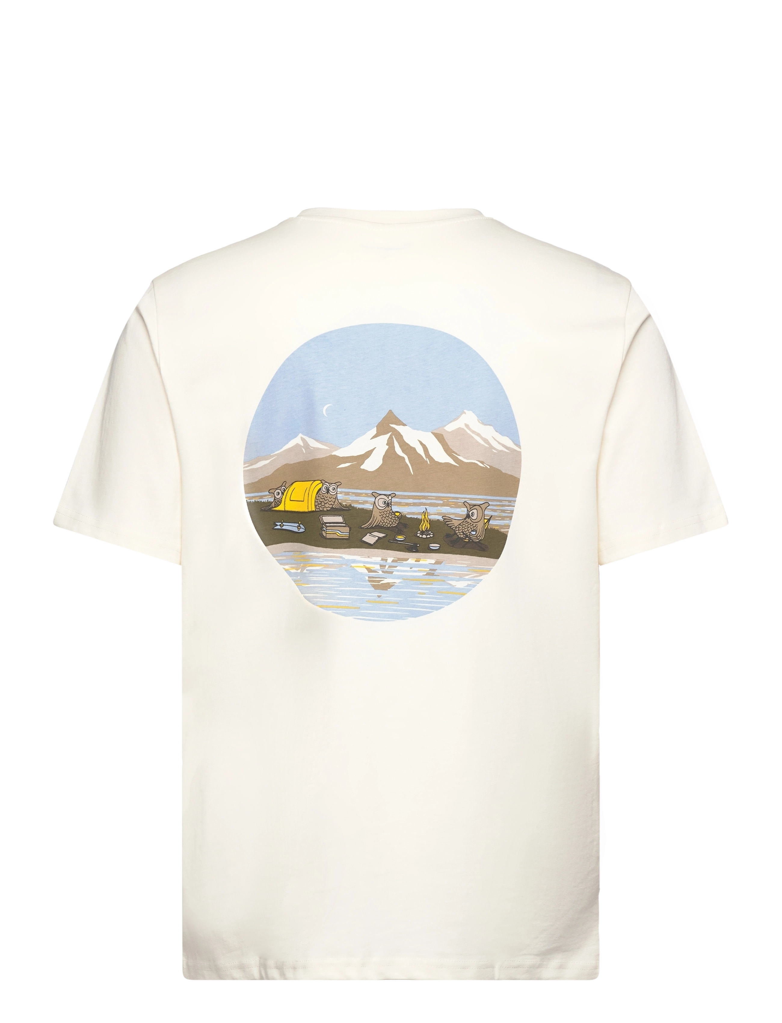 Knowledge Cotton Apparel - Regular fit chill camp back print t - egret - 1