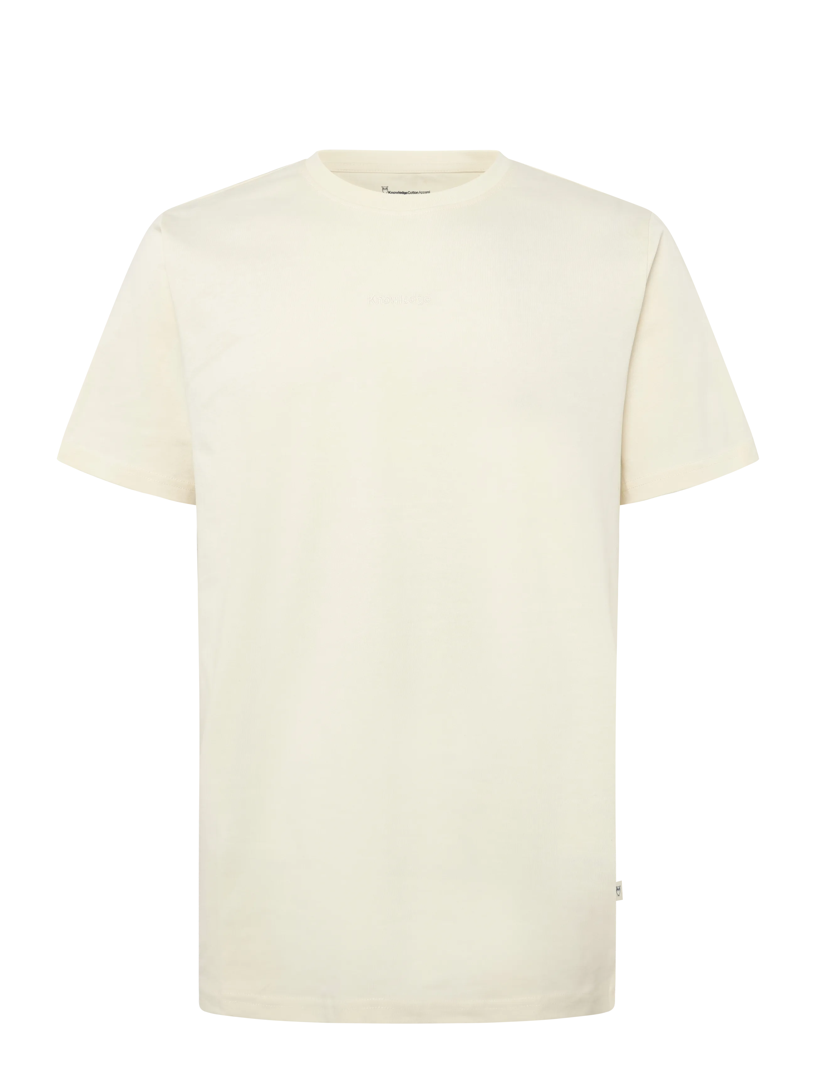 Knowledge Cotton Apparel Chest embroidery t-shirt - Tøj - EGRET / cream