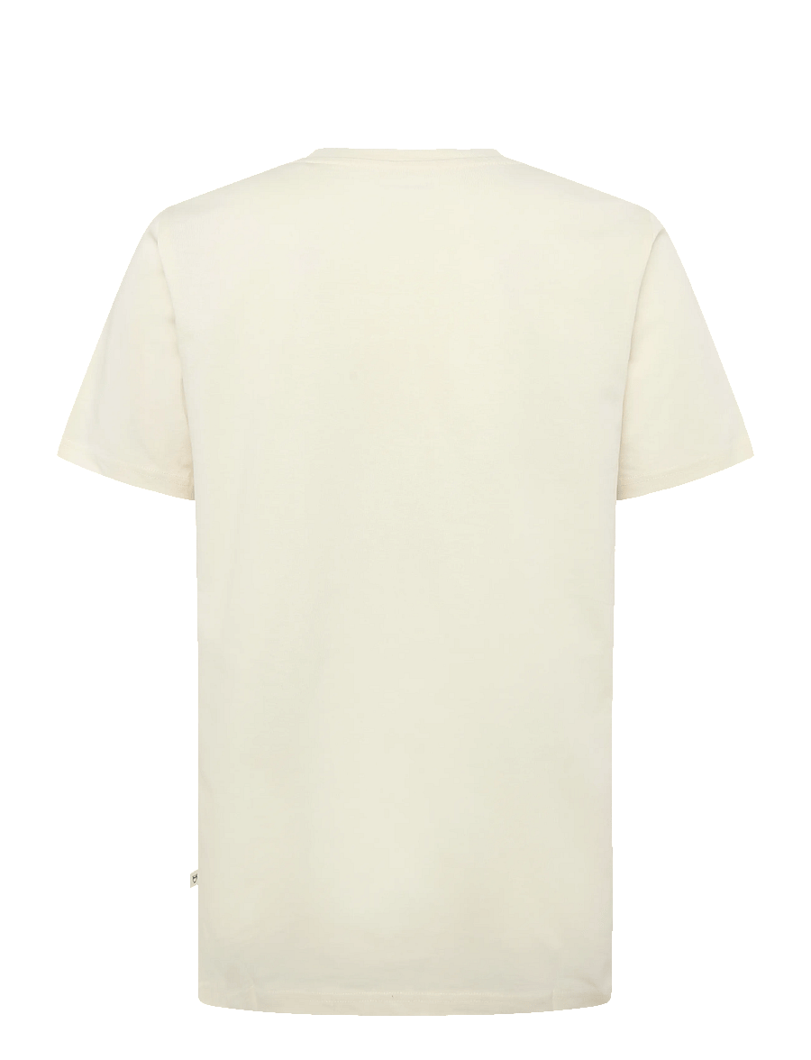 Knowledge Cotton Apparel - Chest embroidery t-shirt - egret - 1