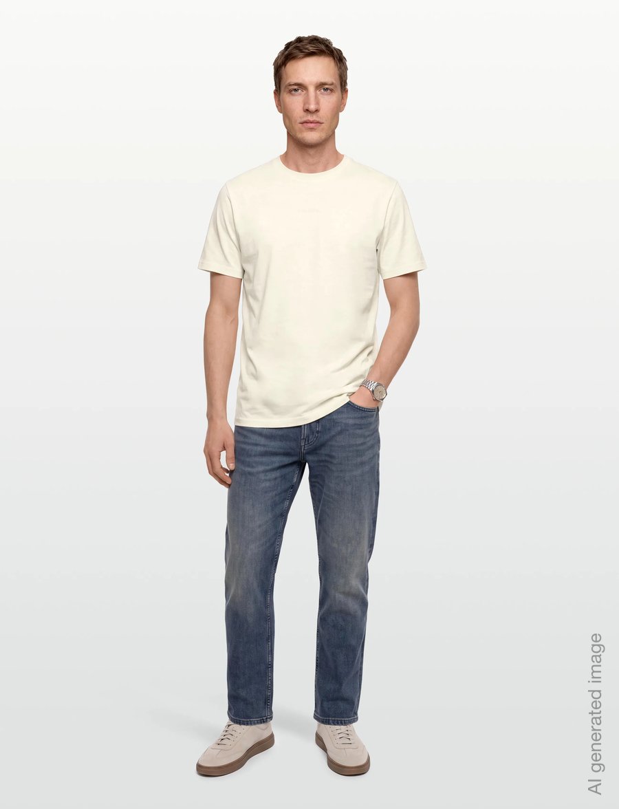 Knowledge Cotton Apparel - Chest embroidery t-shirt - lühikeste varrukatega t-särgid - egret - 0