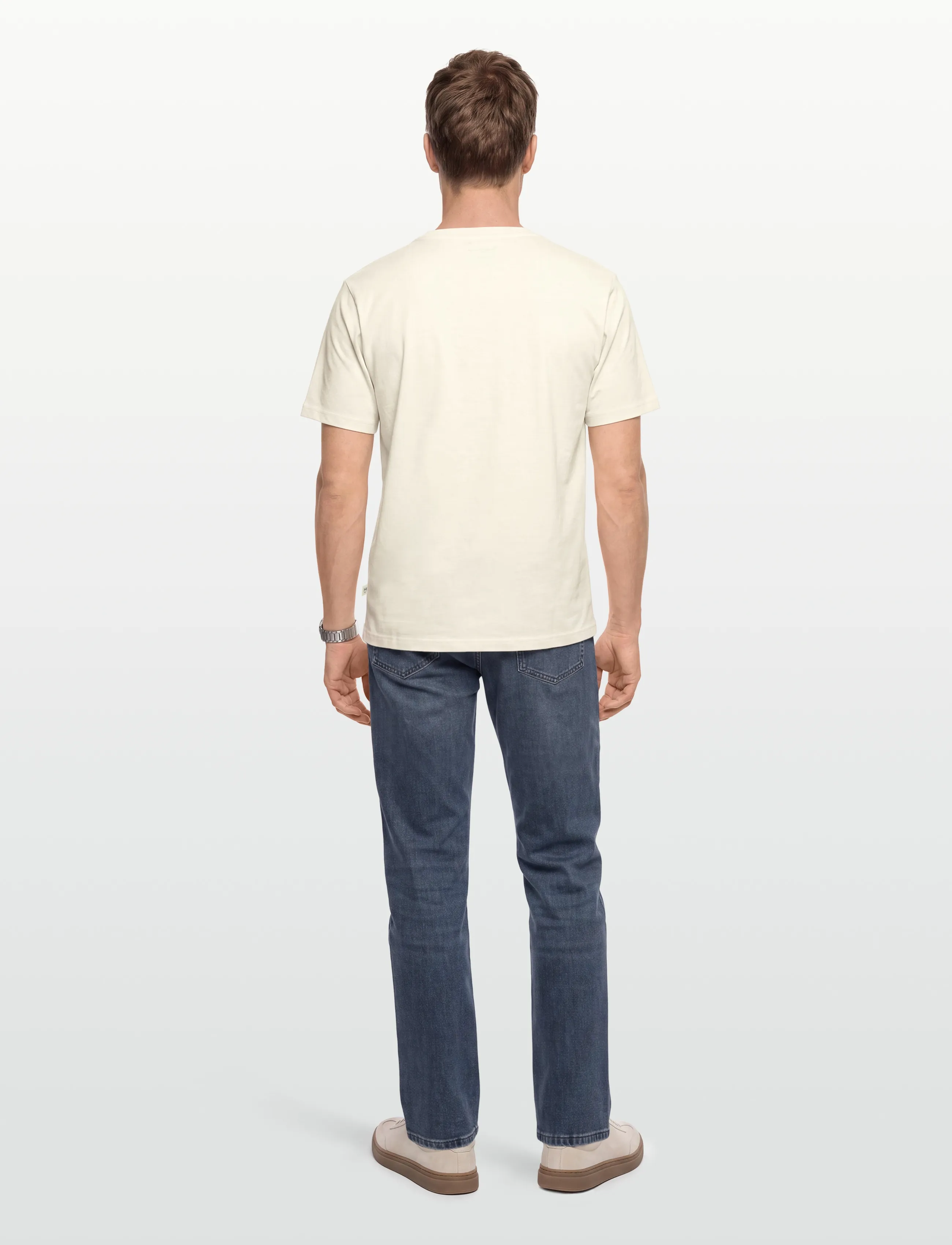 Knowledge Cotton Apparel - Chest embroidery t-shirt - lühikeste varrukatega t-särgid - egret - 4