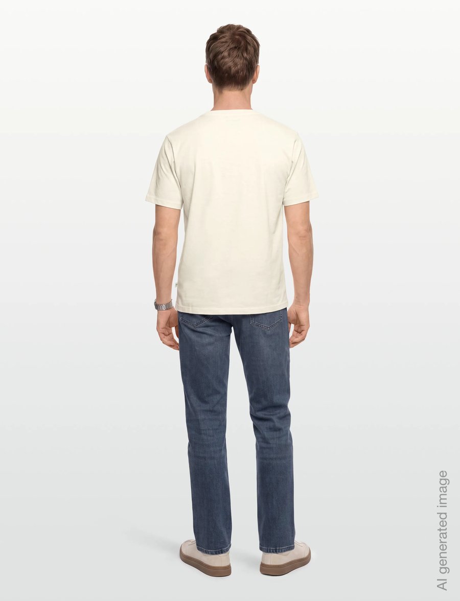 Knowledge Cotton Apparel - Chest embroidery t-shirt - lühikeste varrukatega t-särgid - egret - 4