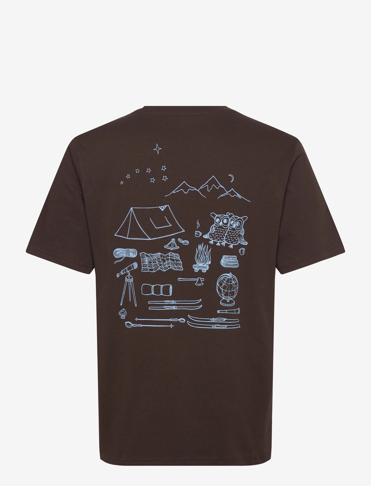 Knowledge Cotton Apparel - Regenerative Organic Cotton Back Pr - efterårstøj - chocolate torte - 1