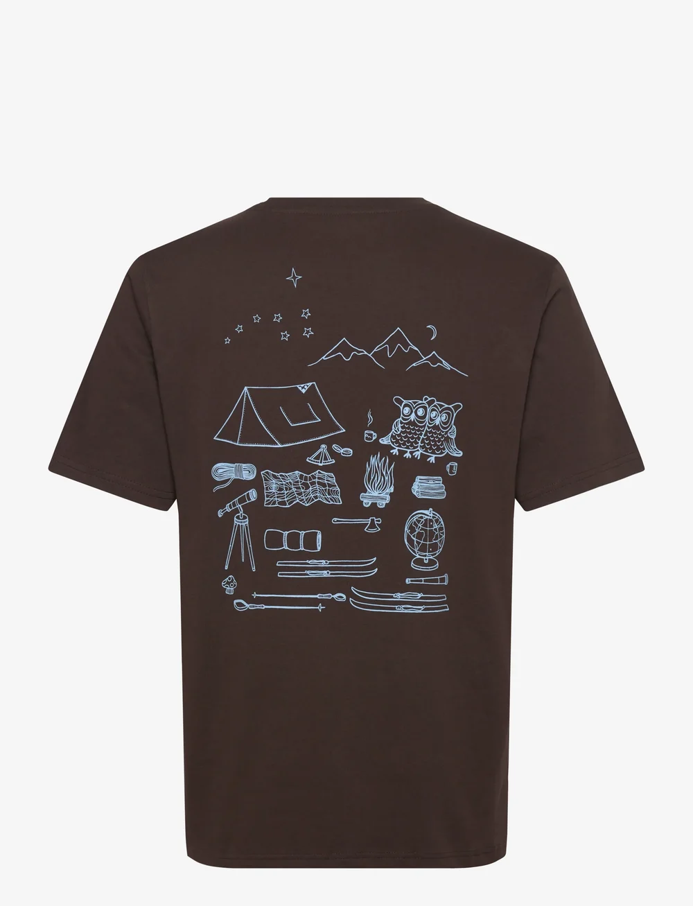 Knowledge Cotton Apparel - Regenerative Organic Cotton Back Pr - kurzärmelig - chocolate torte - 1