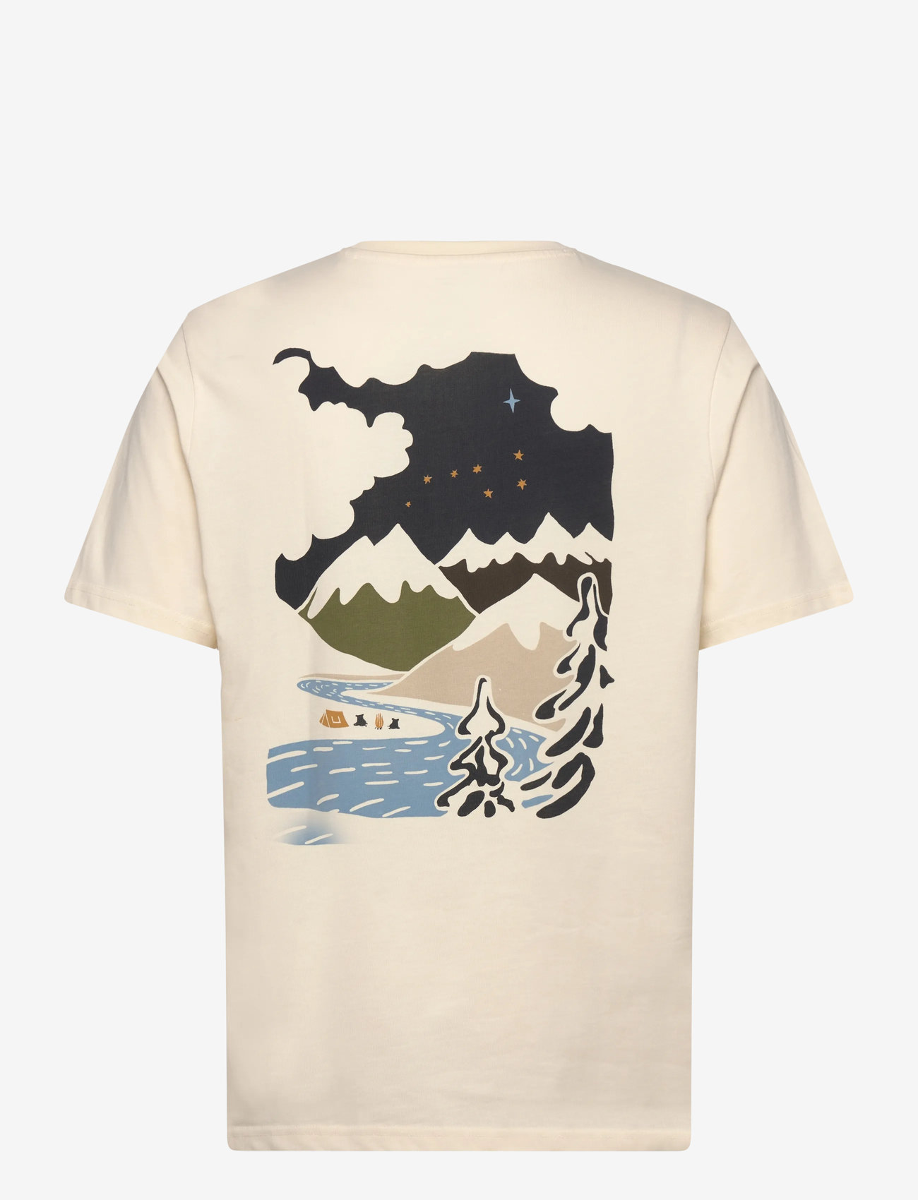 Knowledge Cotton Apparel - Regenerative Organic Cotton Back Pr - kortärmade t-shirts - egret - 1