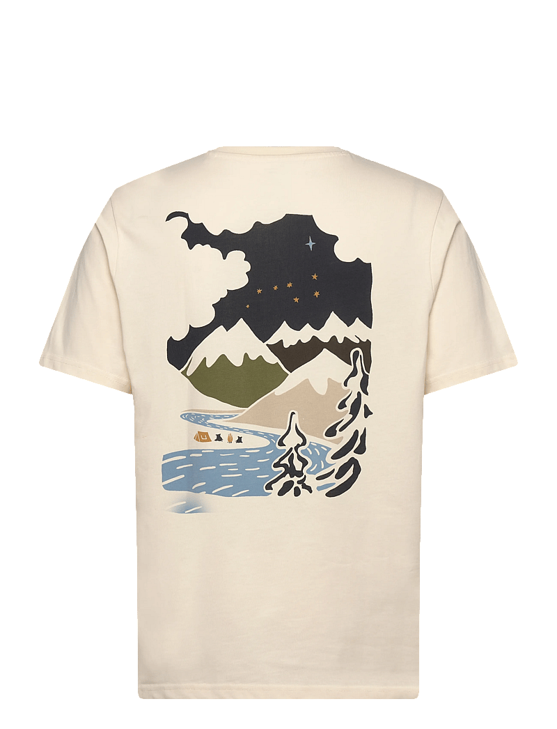 Knowledge Cotton Apparel - Regenerative Organic Cotton Back Pr - kortärmade t-shirts - egret - 1