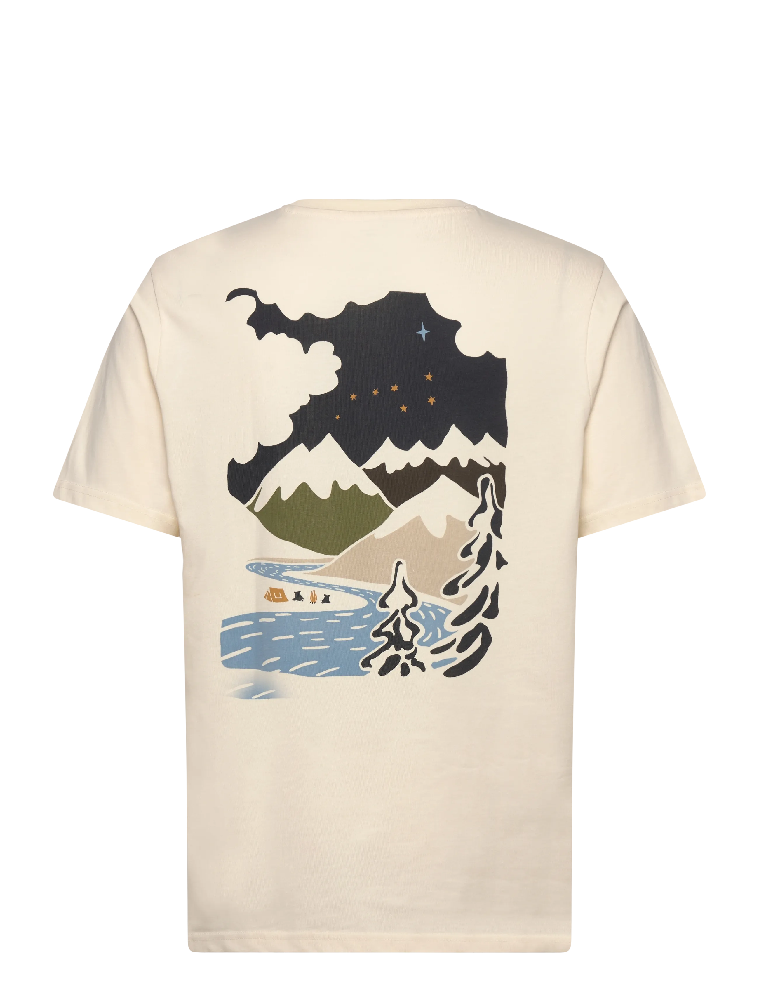Knowledge Cotton Apparel - Regenerative Organic Cotton Back Pr - kurzärmelig - egret - 1
