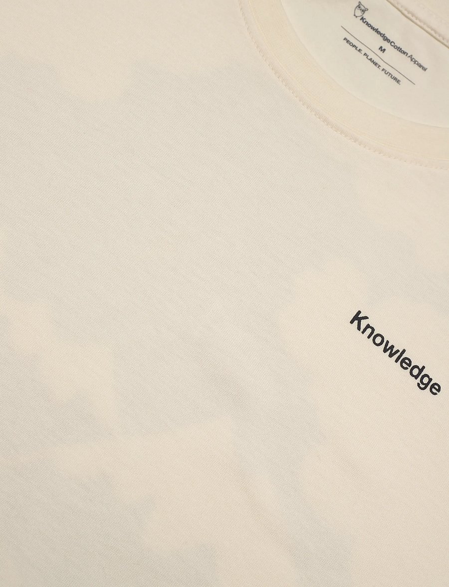 Knowledge Cotton Apparel - Regenerative Organic Cotton Back Pr - kurzärmelig - egret - 2