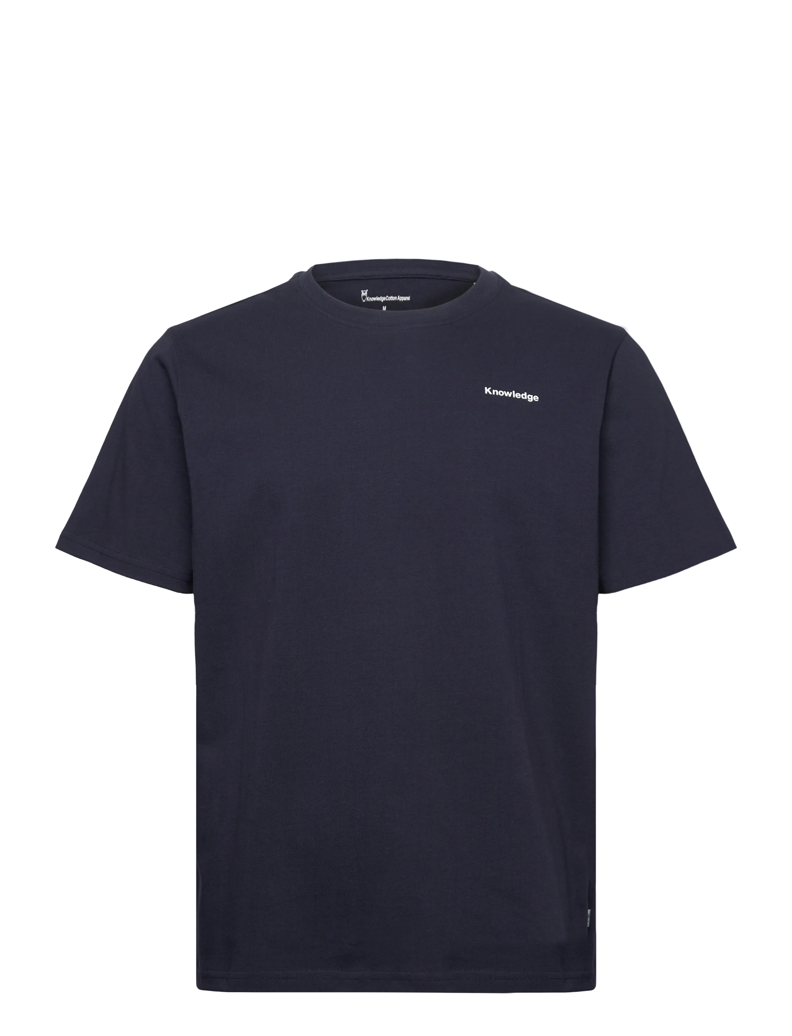 Knowledge Cotton Apparel Regenerative Organic Back Pr, L, T-shirts, Marineblau - Short-sleeved, Männerswear