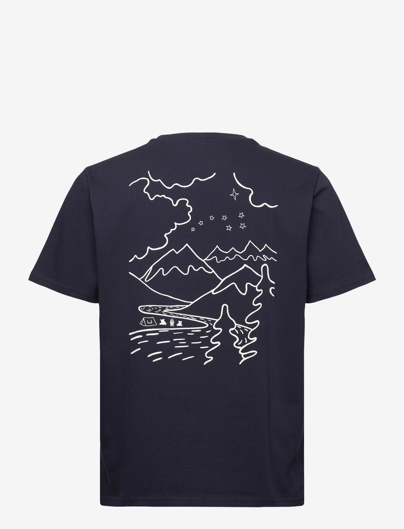 Knowledge Cotton Apparel - Regenerative Organic Cotton Back Pr - short-sleeved t-shirts - night sky - 1