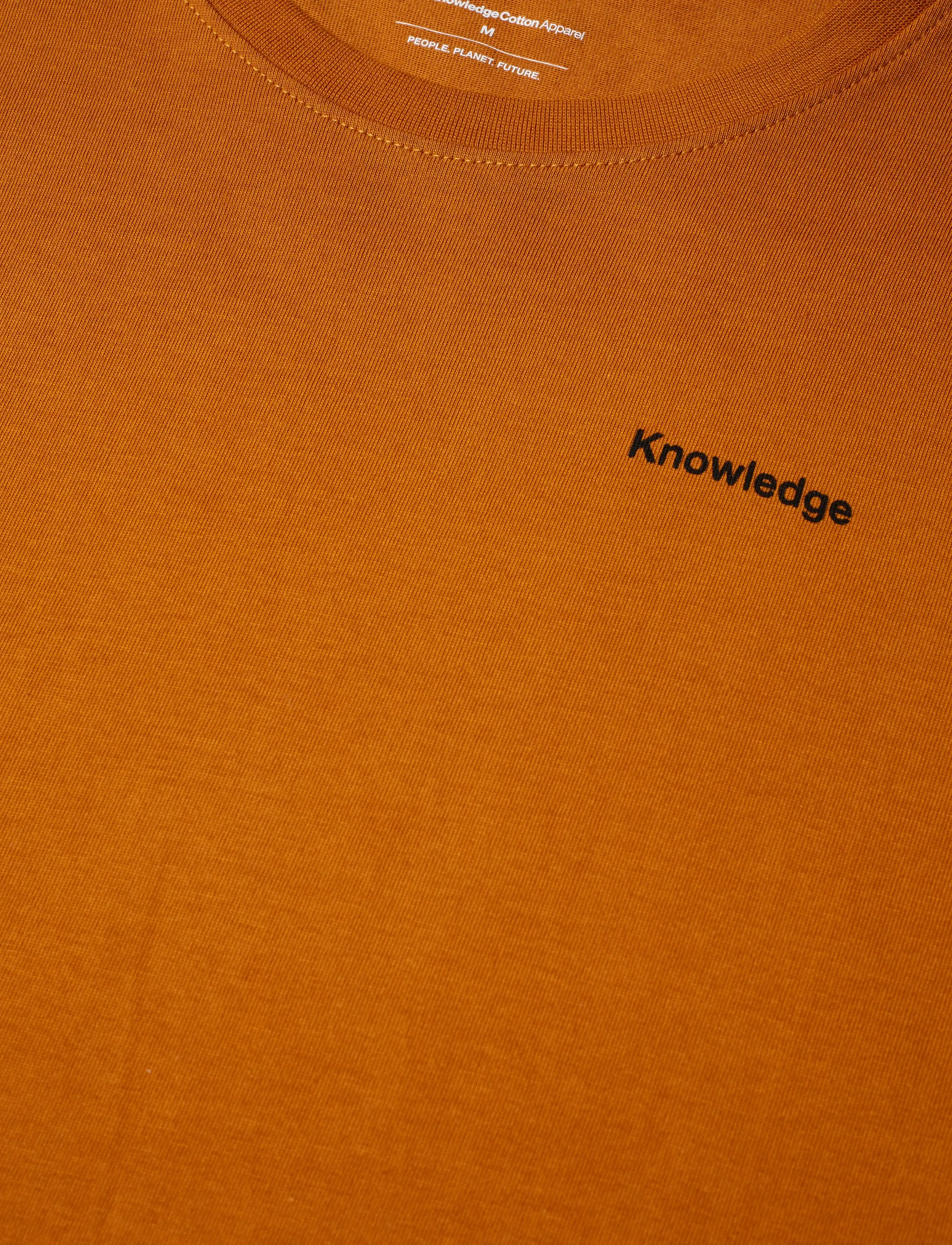 Knowledge Cotton Apparel - Regenerative Organic Cotton Back Pr - lühikeste varrukatega t-särgid - pumpkin spice - 2