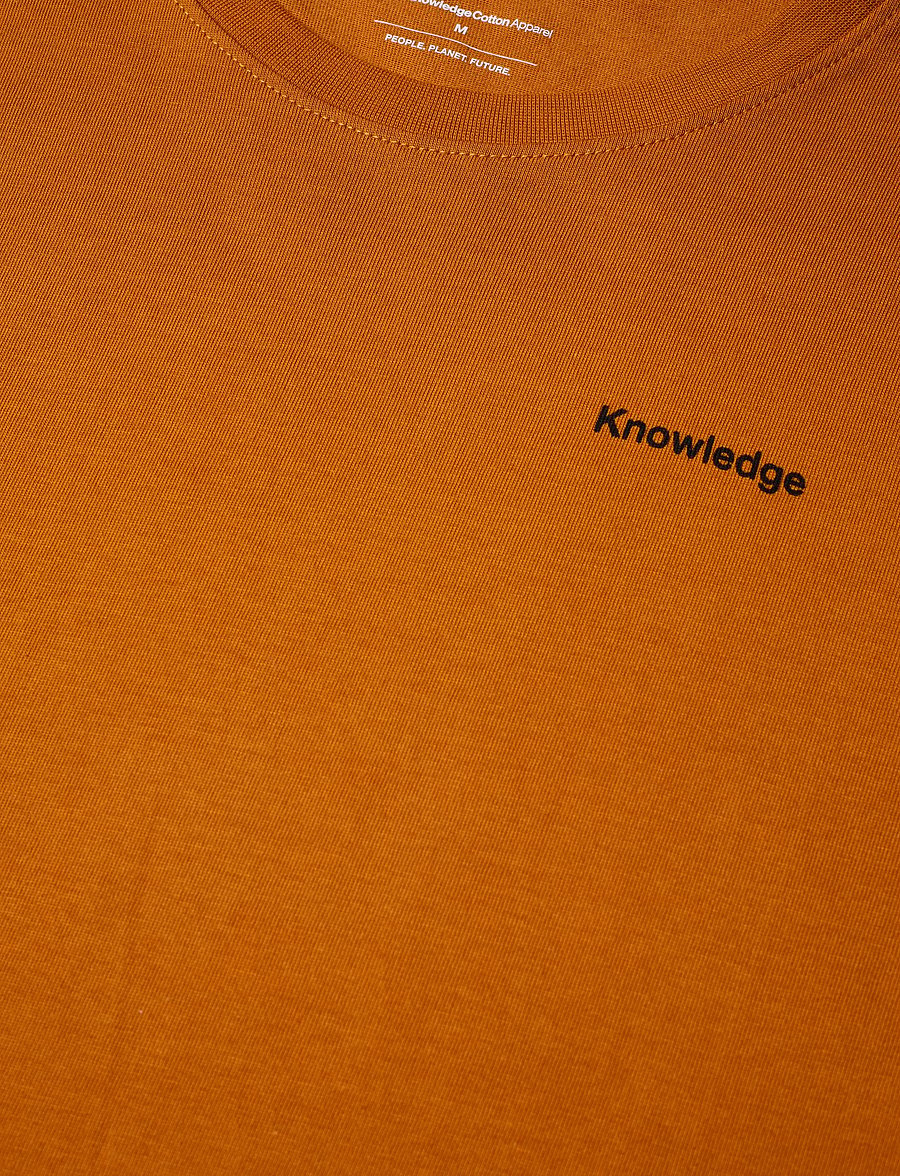 Knowledge Cotton Apparel - Regenerative Organic Cotton Back Pr - lühikeste varrukatega t-särgid - pumpkin spice - 2