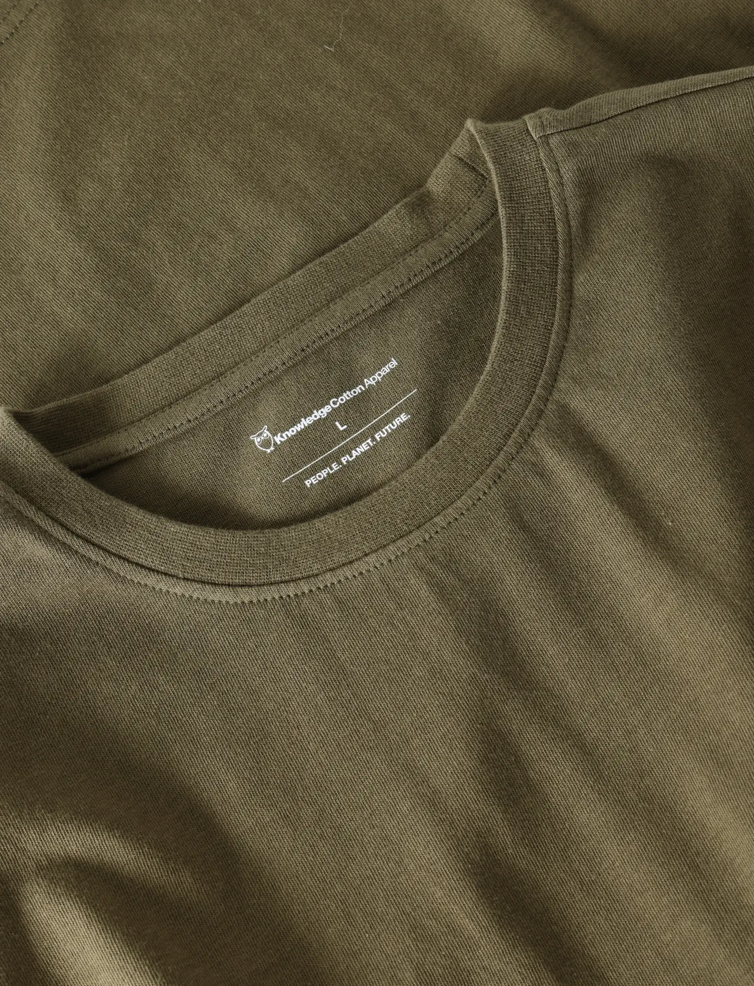Knowledge Cotton Apparel - Chest print t-shirt - kortærmede t-shirts - burned olive - 2