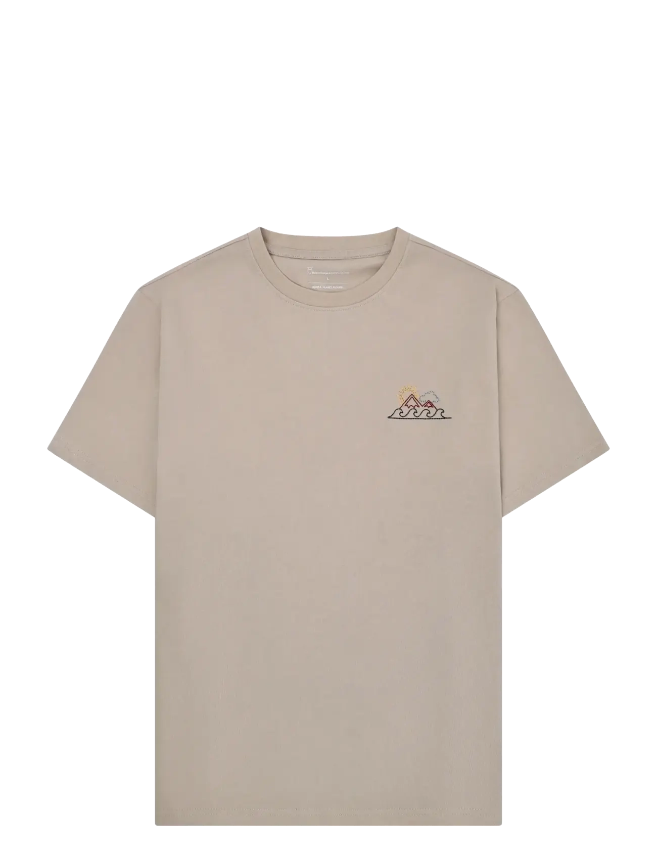 KNOWLEDGE Baumwolle APPAREL Chest Print T-Shirt Grau - XL - Herren