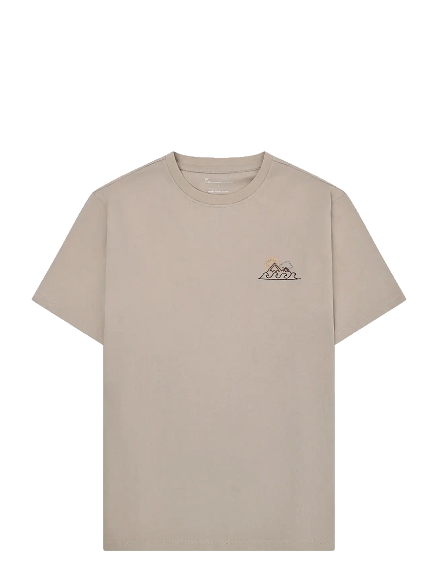 Knowledge Cotton Apparel - Chest print t-shirt - kurzärmelig - light feather gray - 0