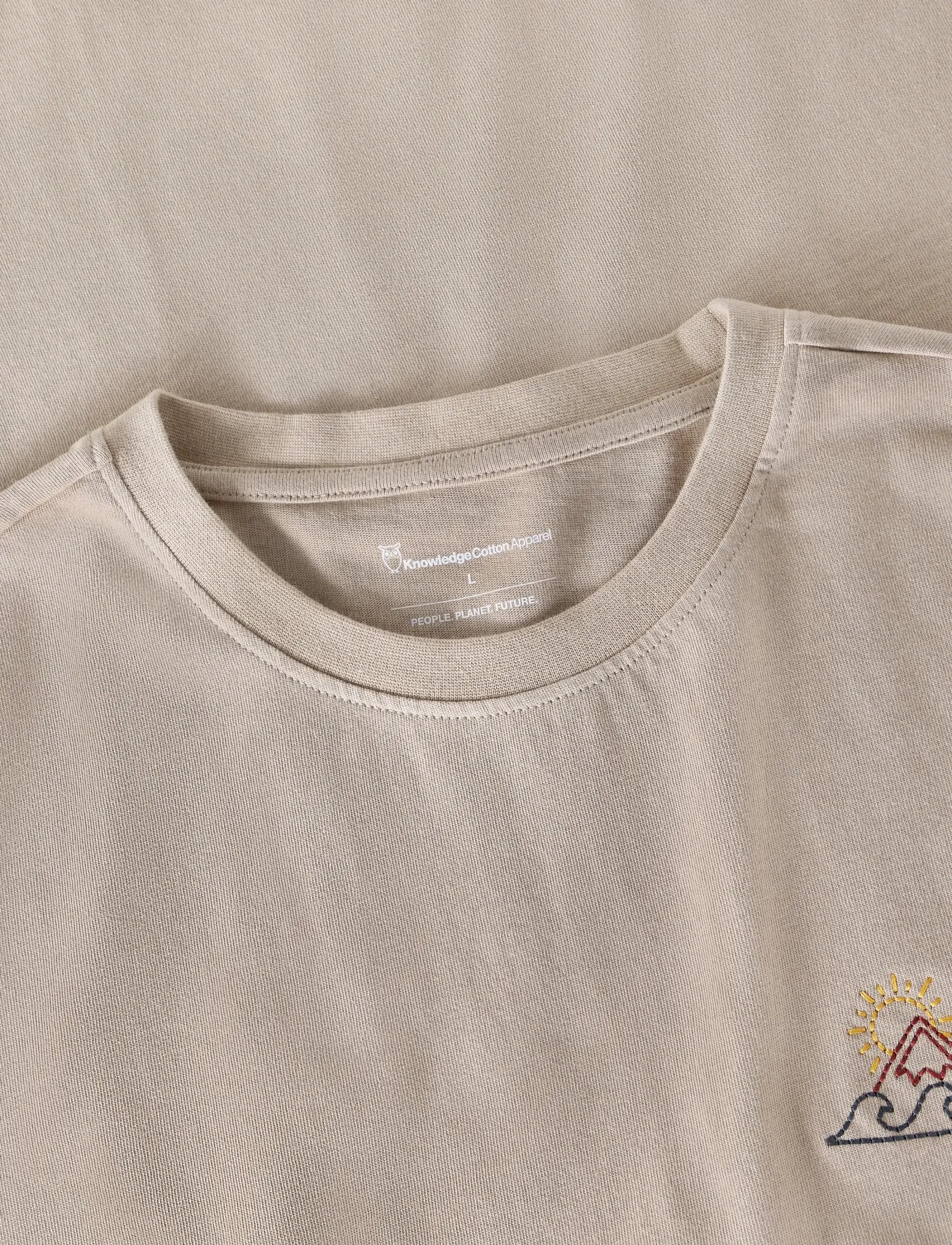Knowledge Cotton Apparel - Chest print t-shirt - kurzärmelig - light feather gray - 2
