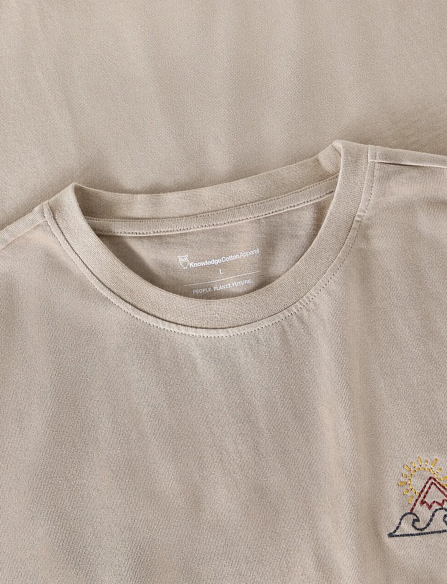 Knowledge Cotton Apparel - Chest print t-shirt - kurzärmelig - light feather gray - 2