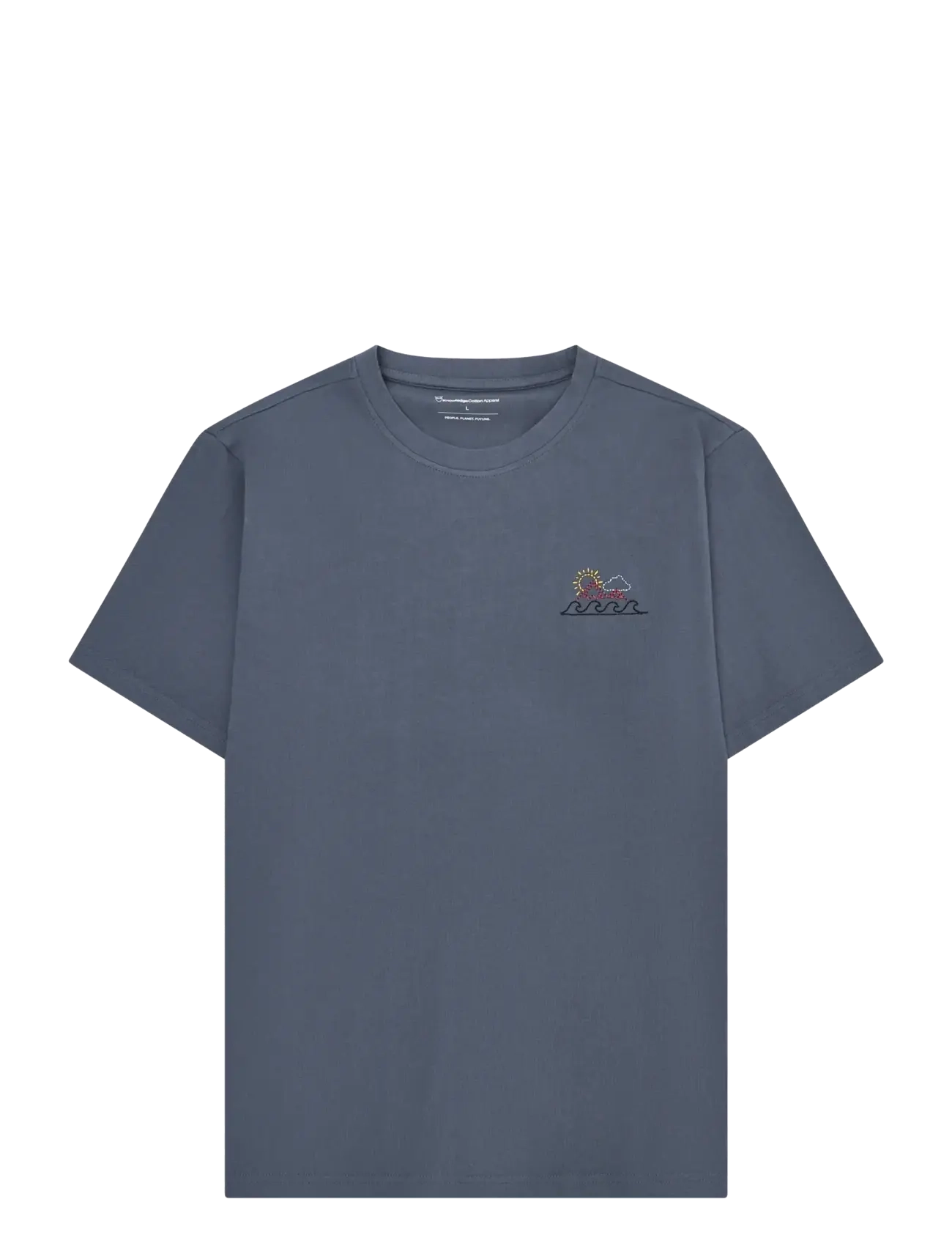 Knowledge Cotton Apparel - Chest print t-shirt - kurzärmelig - vintage indigo - 0