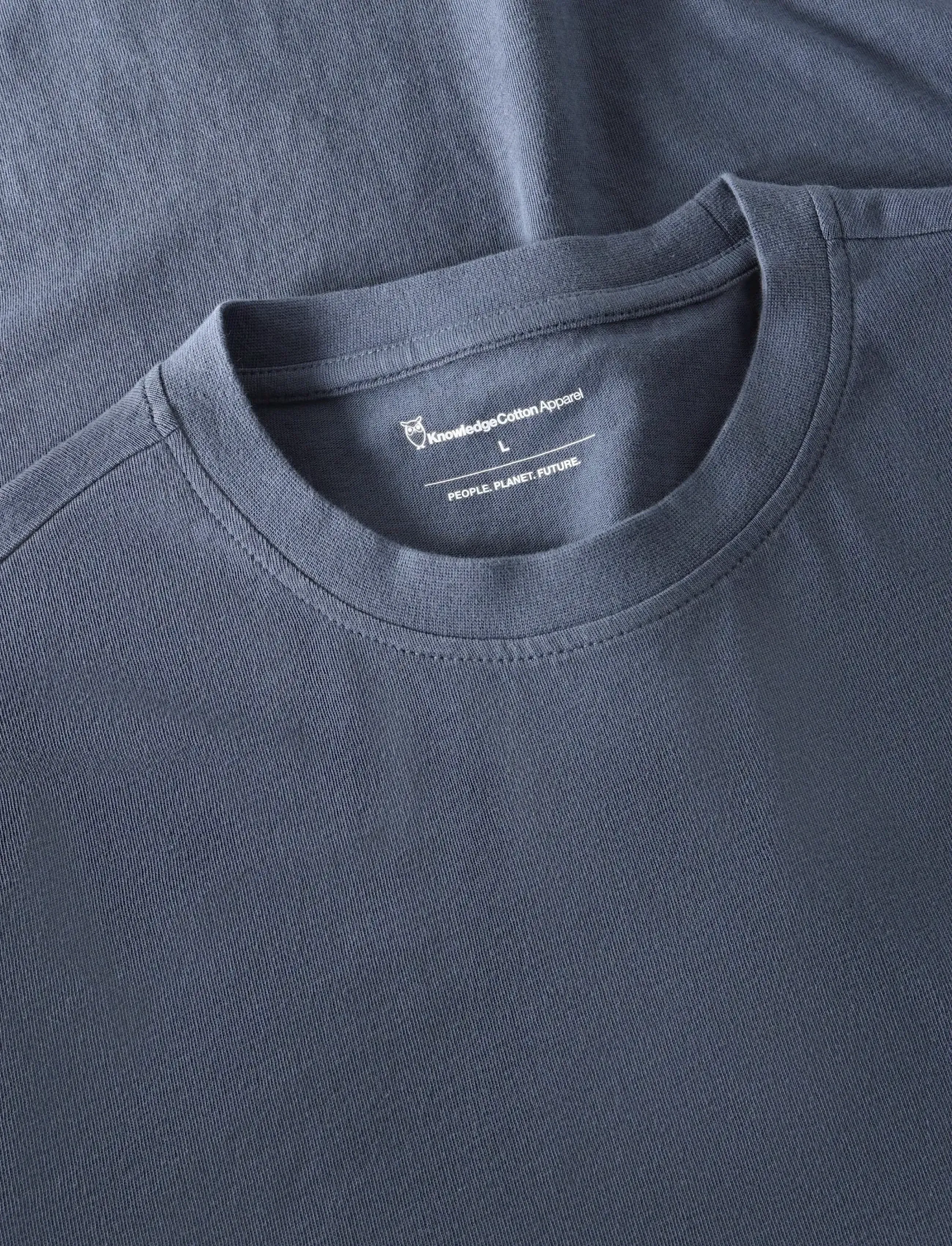 Knowledge Cotton Apparel - Chest print t-shirt - kurzärmelig - vintage indigo - 2