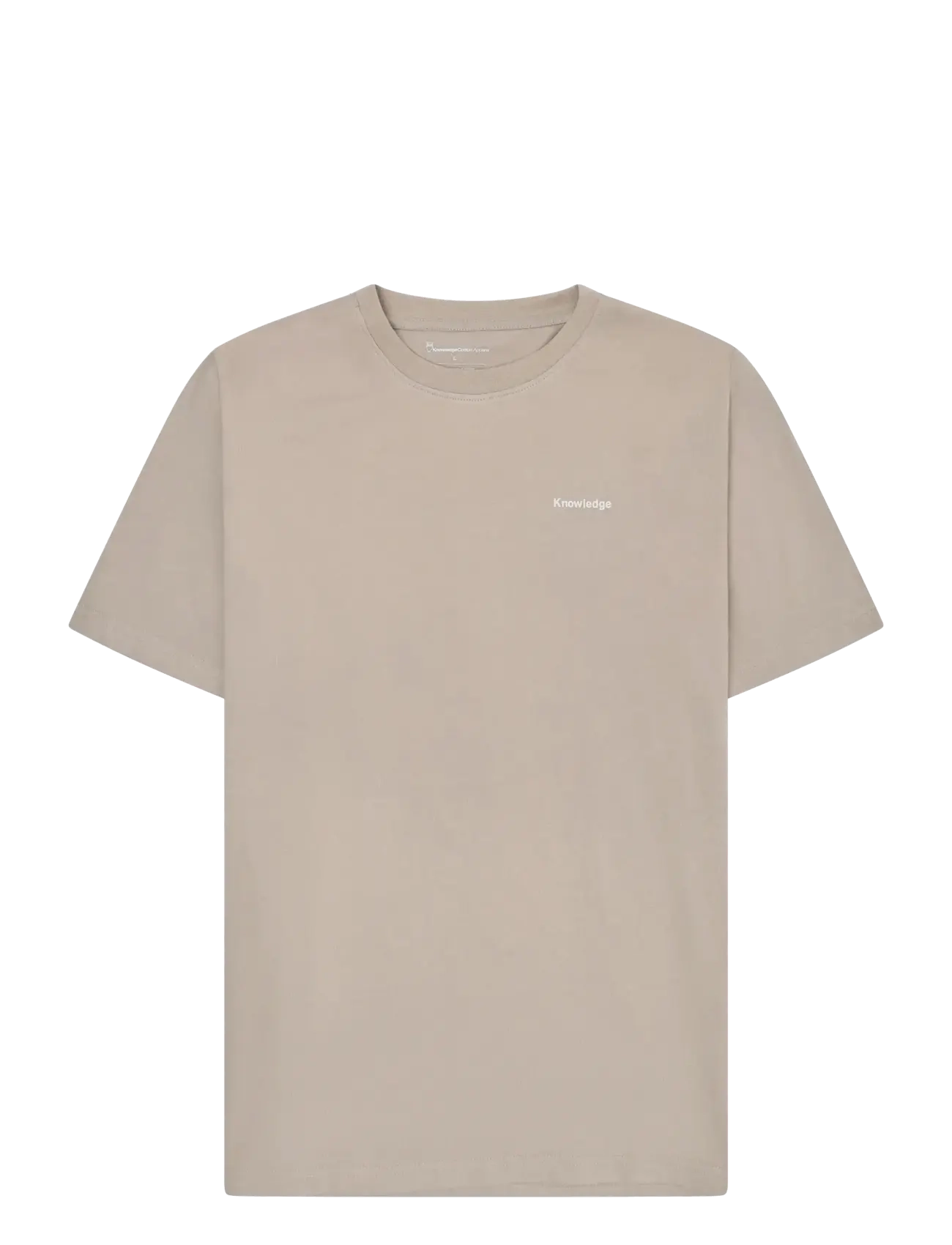 Knowledge Cotton Apparel Back print t-shirt - T-shirts - LIGHT FEATHER GRAY / beige