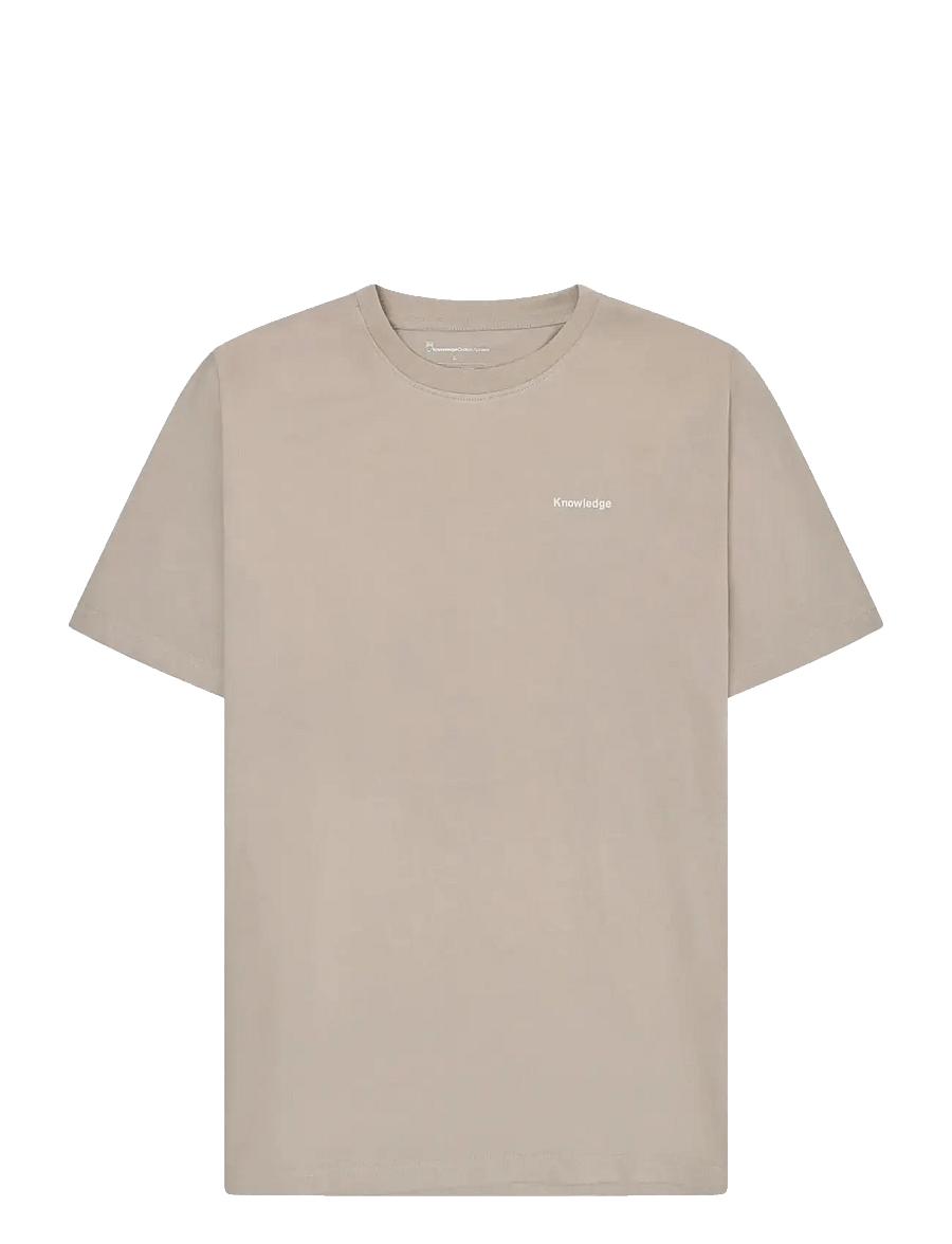 Knowledge Cotton Apparel - Back print t-shirt - kortärmade t-shirts - light feather gray - 0