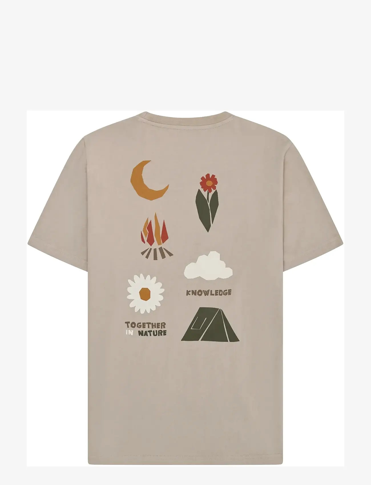 Knowledge Cotton Apparel - Back print t-shirt - kurzärmelig - light feather gray - 1