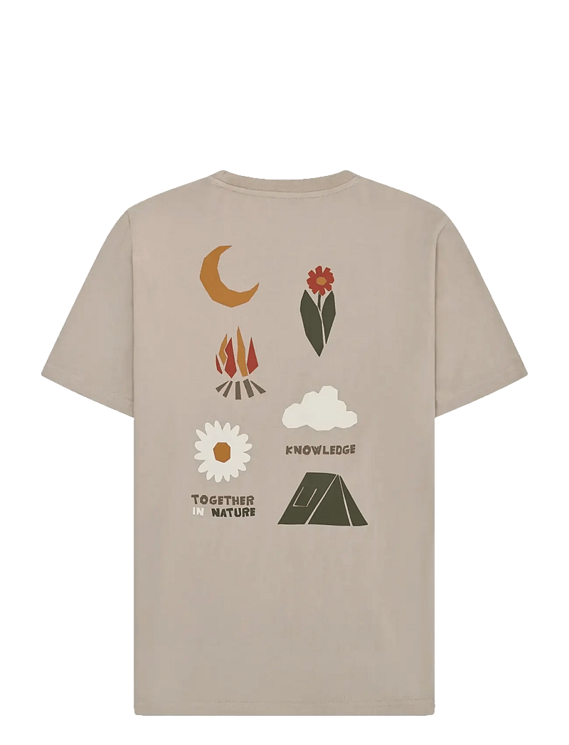 Knowledge Cotton Apparel - Back print t-shirt - kurzärmelig - light feather gray - 1
