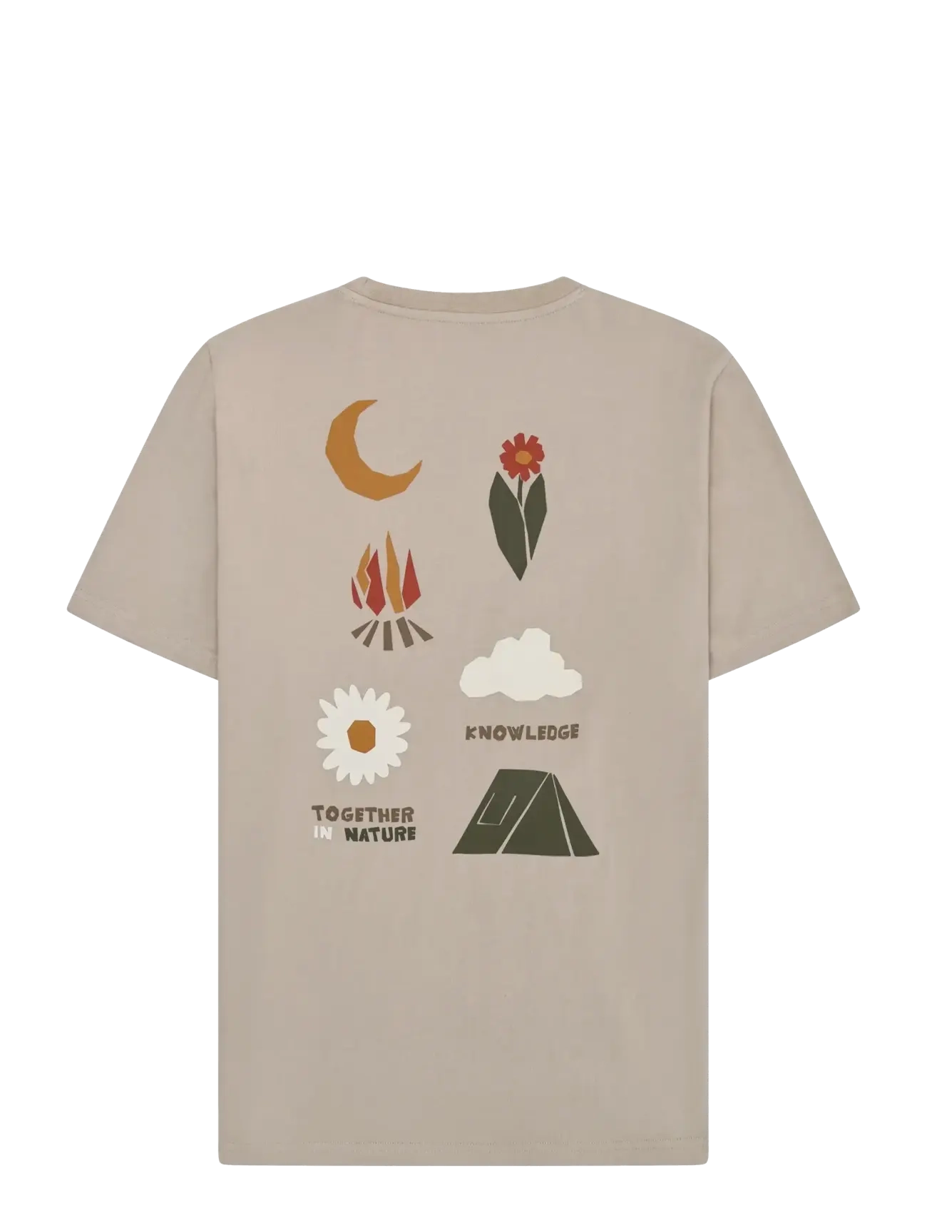 Knowledge Cotton Apparel - Back print t-shirt - kortärmade t-shirts - light feather gray - 1