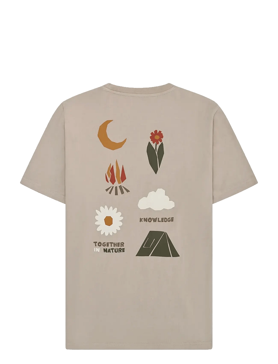 Knowledge Cotton Apparel - Back print t-shirt - kortärmade t-shirts - light feather gray - 1