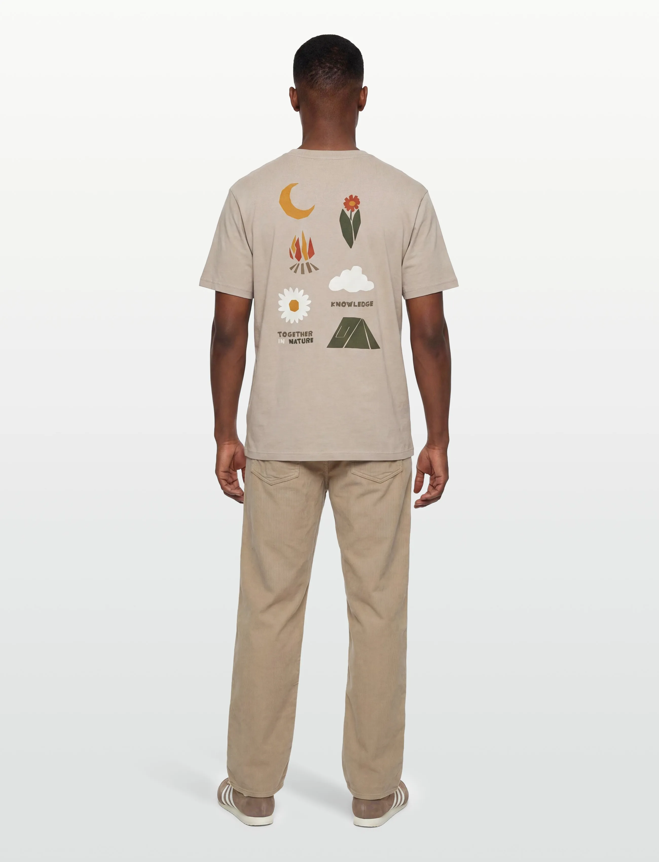Knowledge Cotton Apparel - Back print t-shirt - short-sleeved t-shirts - light feather gray - 4