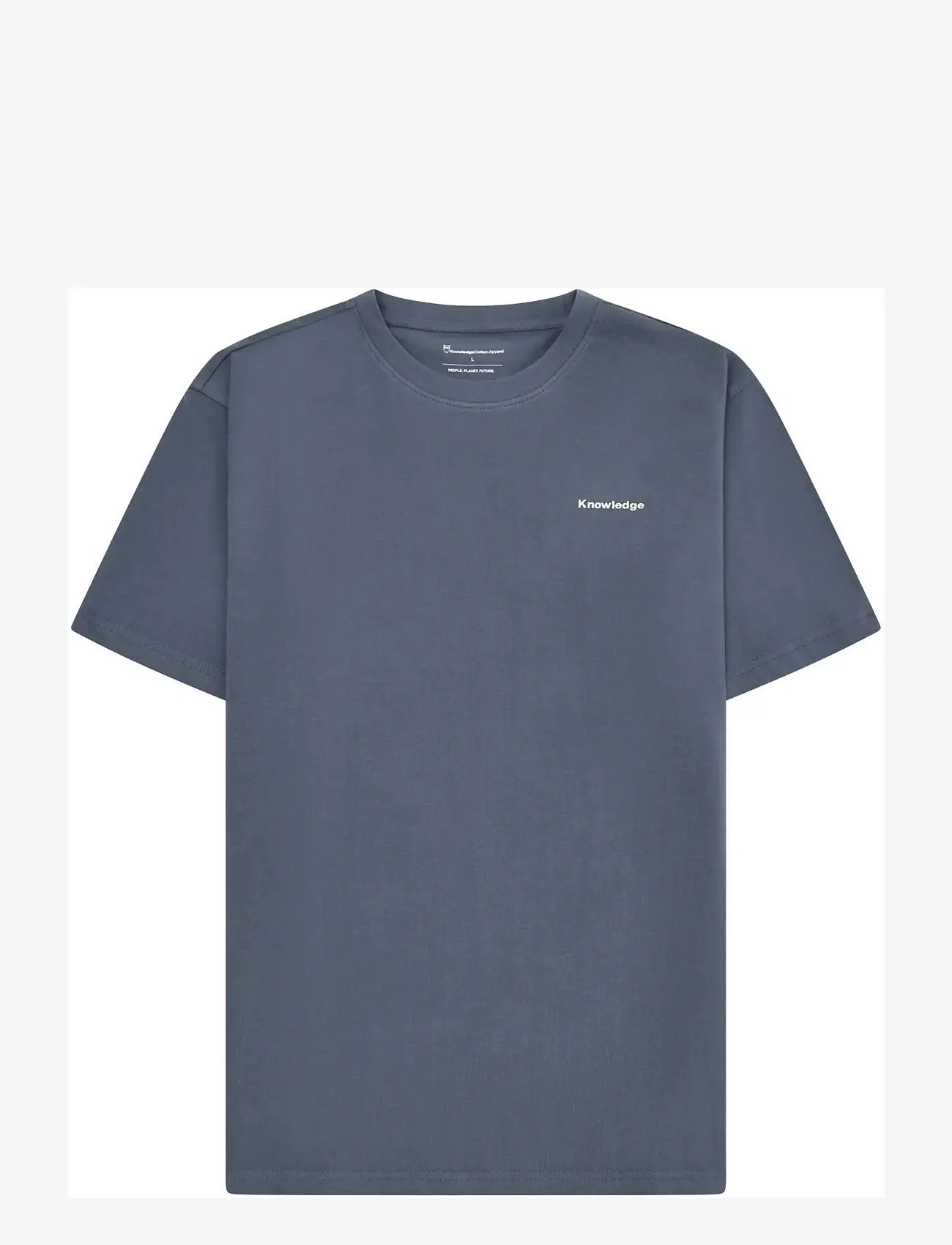 Knowledge Cotton Apparel - Back print t-shirt - kortærmede t-shirts - vintage indigo - 0