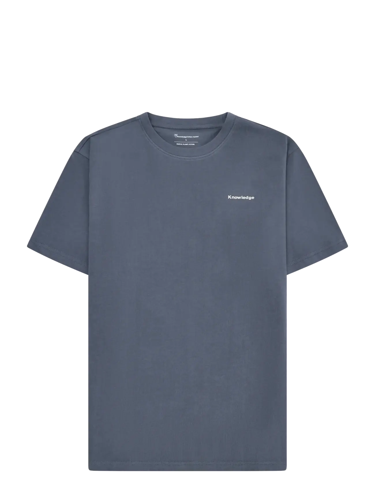 Knowledge Cotton Apparel Back print t-shirt - T-shirts - VINTAGE INDIGO / blue