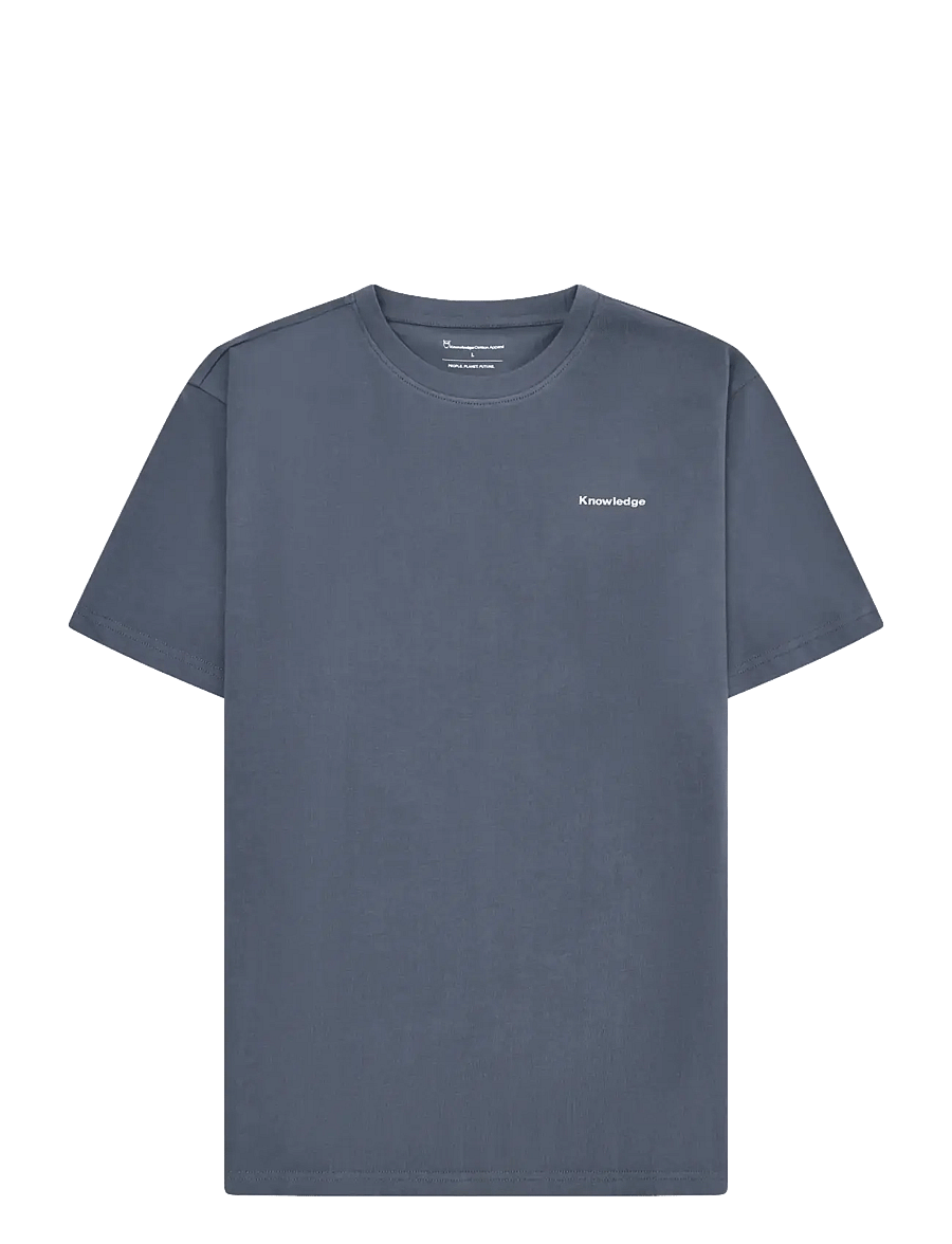 Knowledge Cotton Apparel - Back print t-shirt - kortärmade t-shirts - vintage indigo - 1