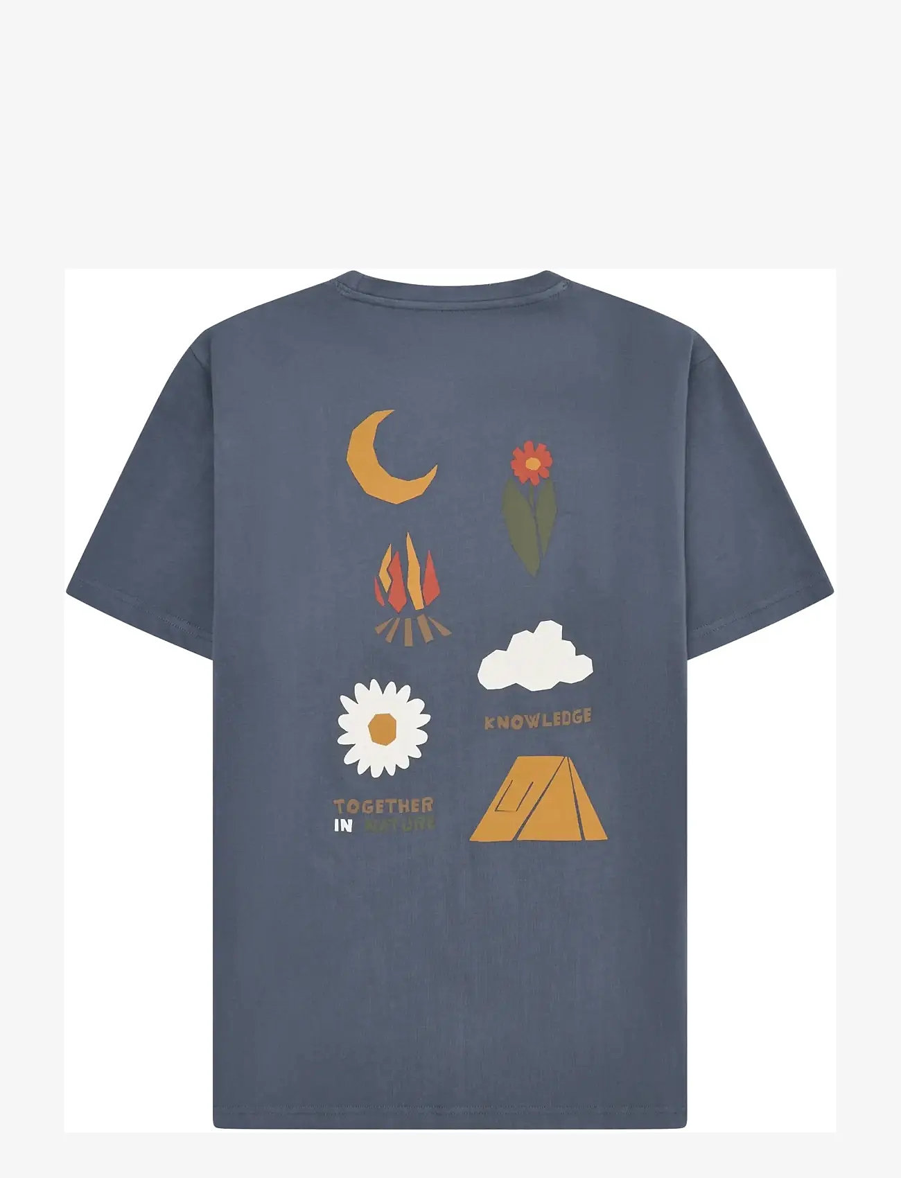 Knowledge Cotton Apparel - Back print t-shirt - kortærmede t-shirts - vintage indigo - 1